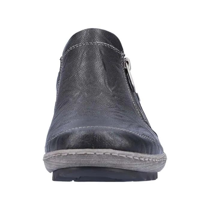 Womens Remonte Liv 28 in Schwarz/Schwarz/Altsilber Plan Step