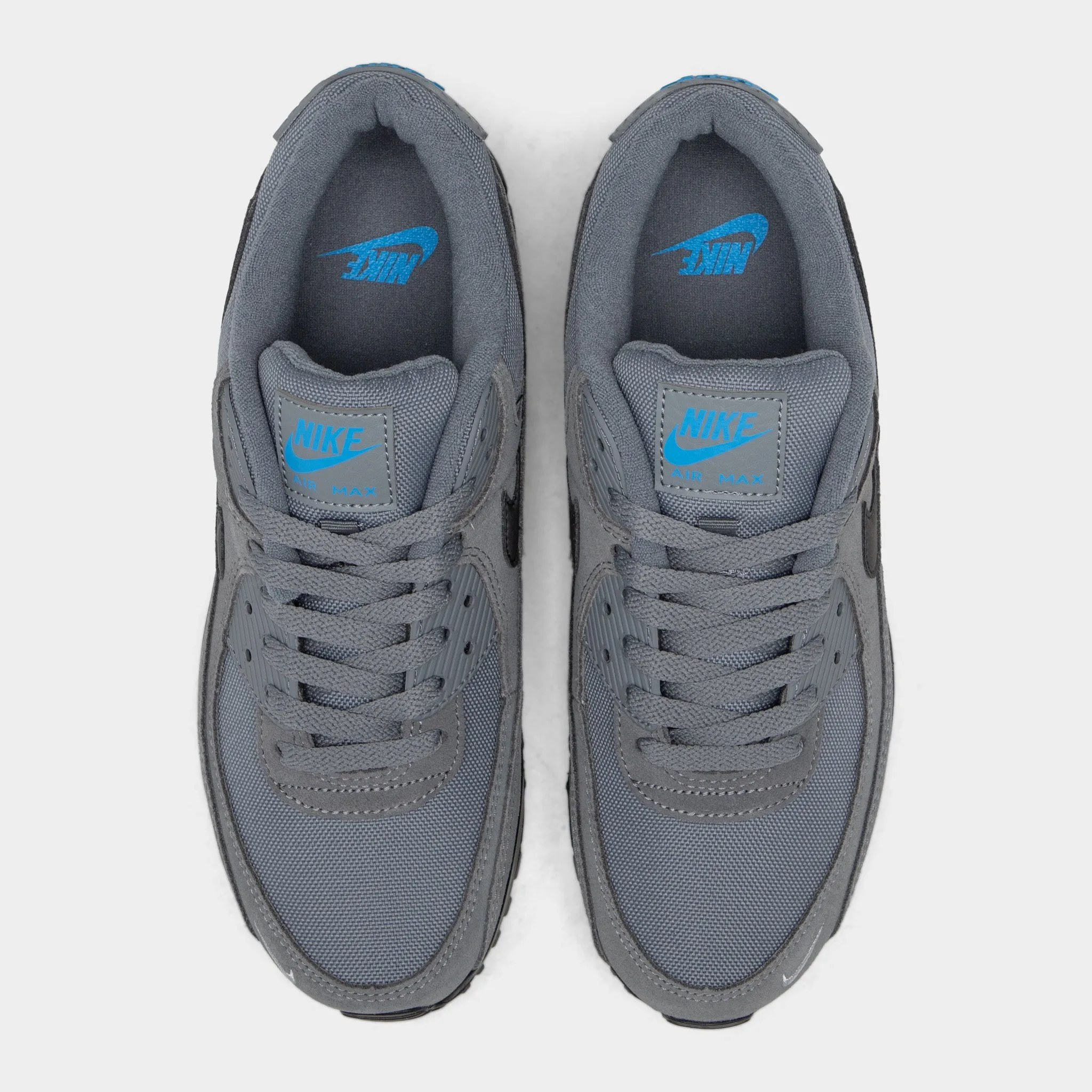 Petite Fit Non Marking Nike Air Max 90 Smoke Grey / Light Photo Blue - Metallic Silver