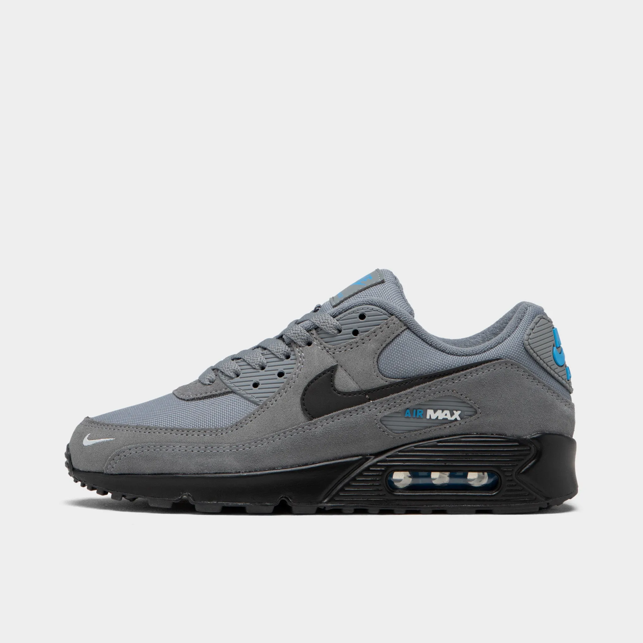 Nike Air Max 90 Smoke Grey / Light Photo Blue - Metallic Silver Fit Support Layered Cushion