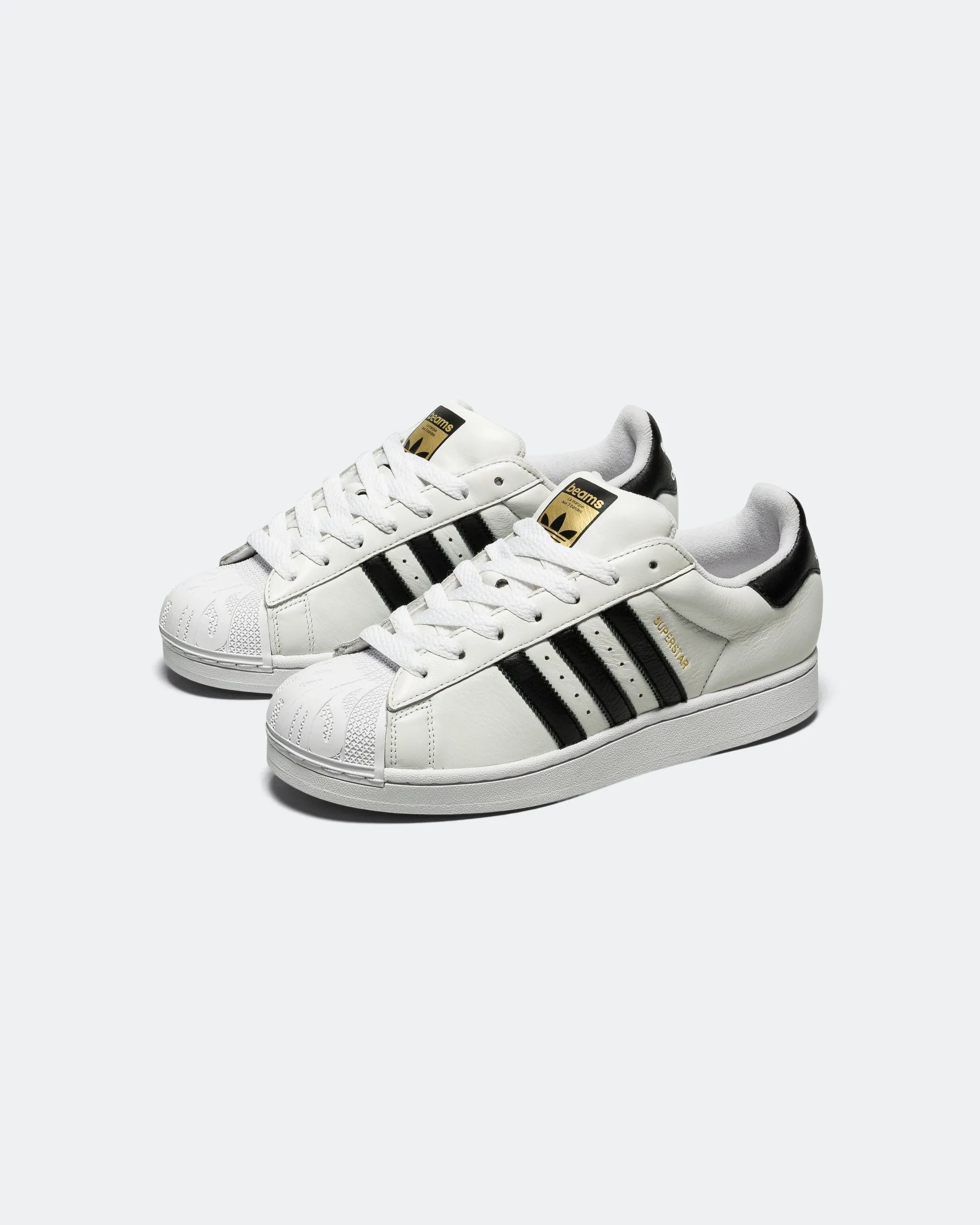 Superstar x BEAMS - Footwear White/Core Black-Gold Metallic Reinforced Midfoot Style Casual