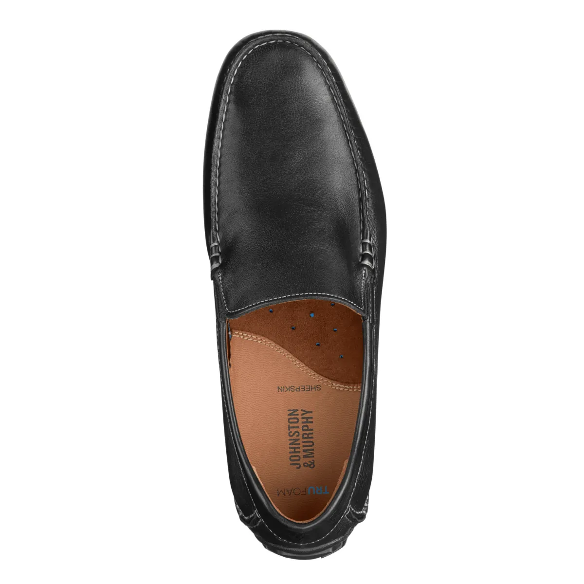 Anti Grip Johnston & Murphy Men's Cort Moc Venetian Black Full Grain Leather