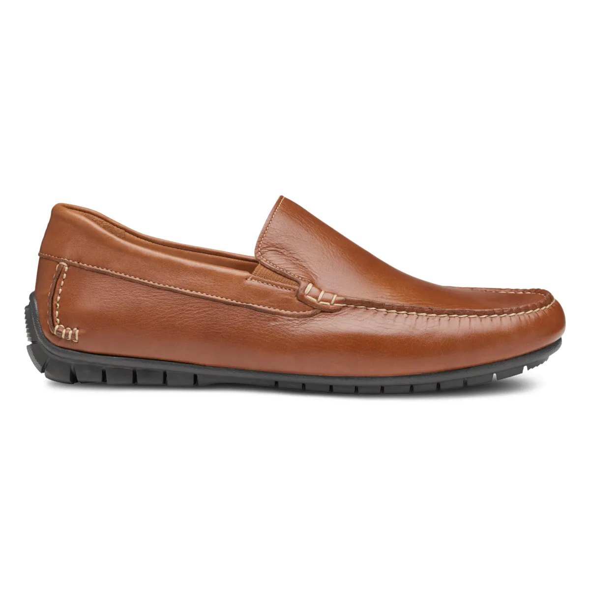 Polish Trim Johnston & Murphy Men's Cort Moc Venetian Tan Full Grain Leather