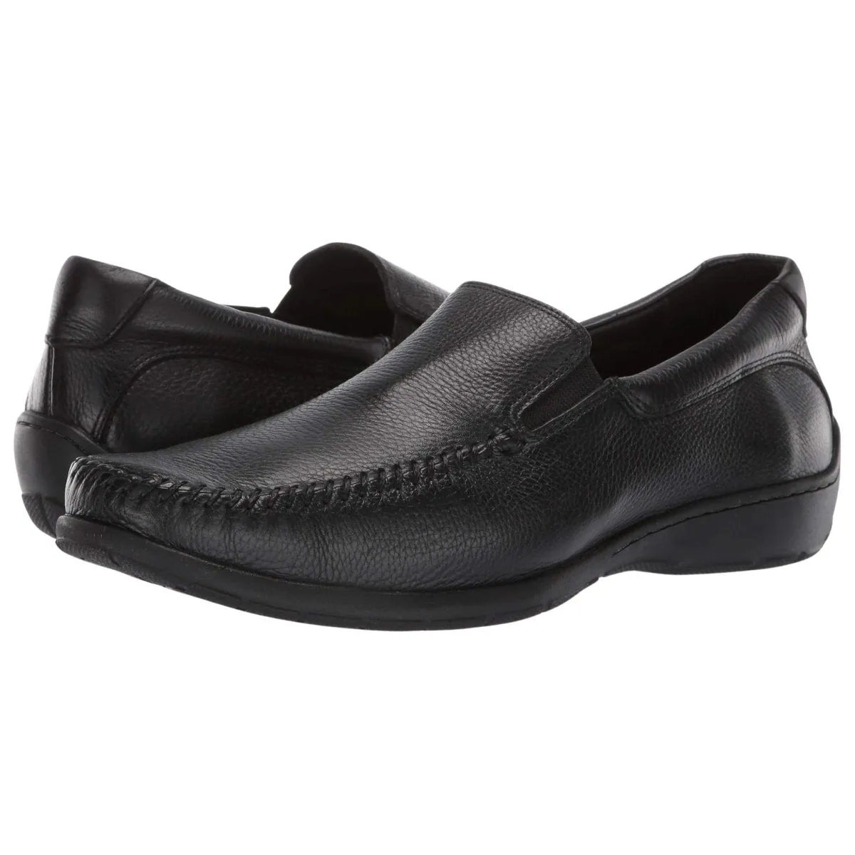 Johnston & Murphy Men's Crawfoord Venitian Black Leather Wind Proof Wide Room