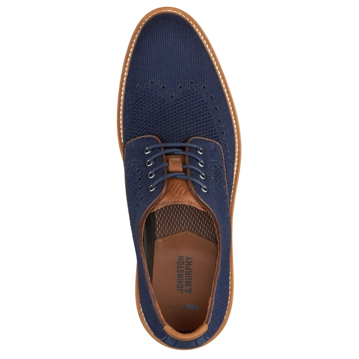 Nordic style Good Grip Johnston & Murphy Men's Upton Knit Wing Tip Navy