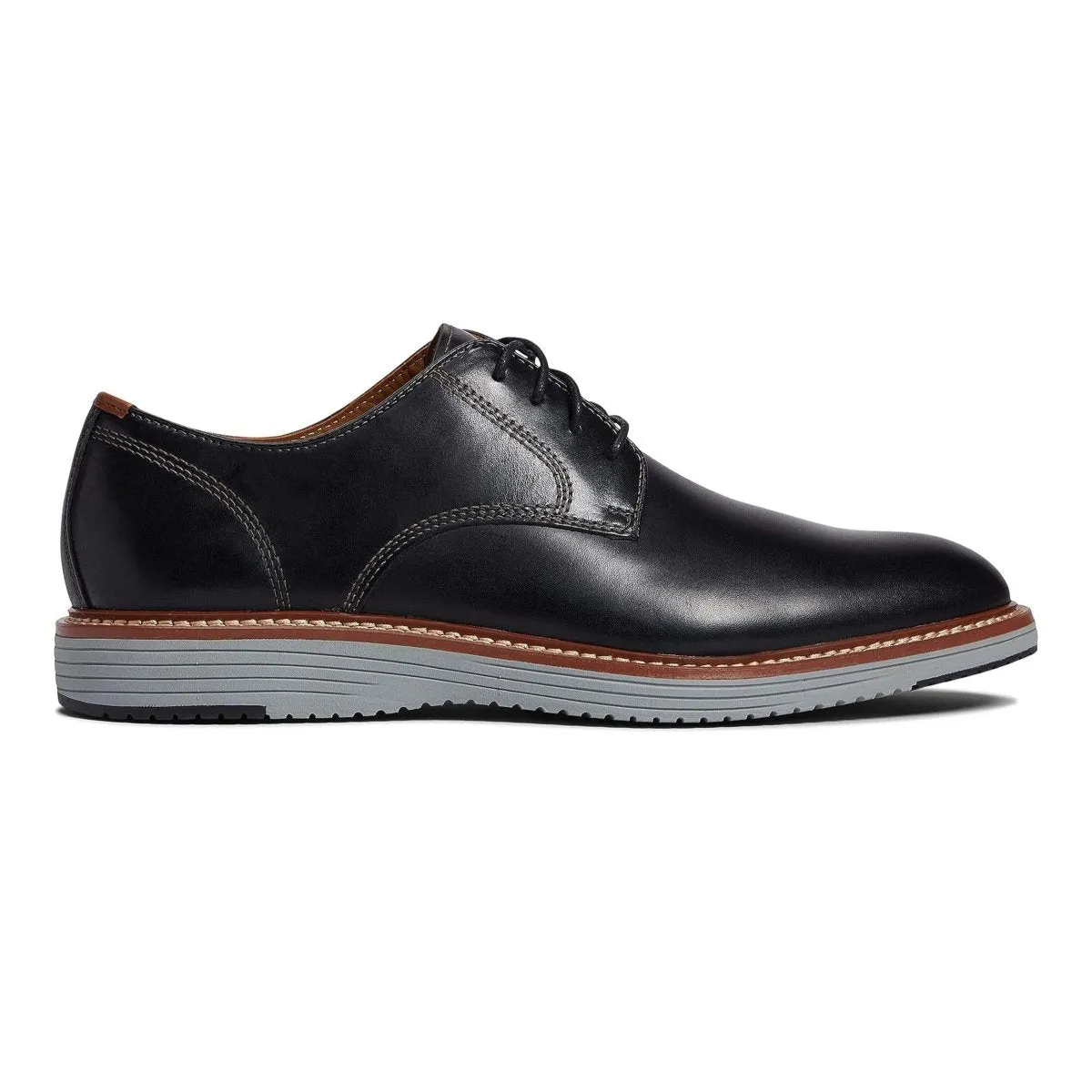 Matte Line Johnston & Murphy Men's Upton Plain Toe Black Full Grain
