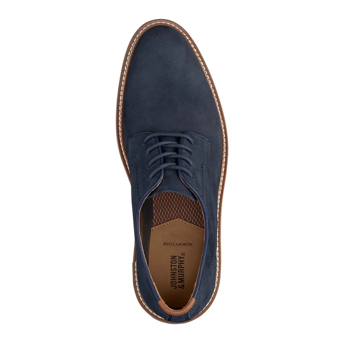 Johnston & Murphy Men's Upton Plain Toe Navy Nubuck Mono Hue