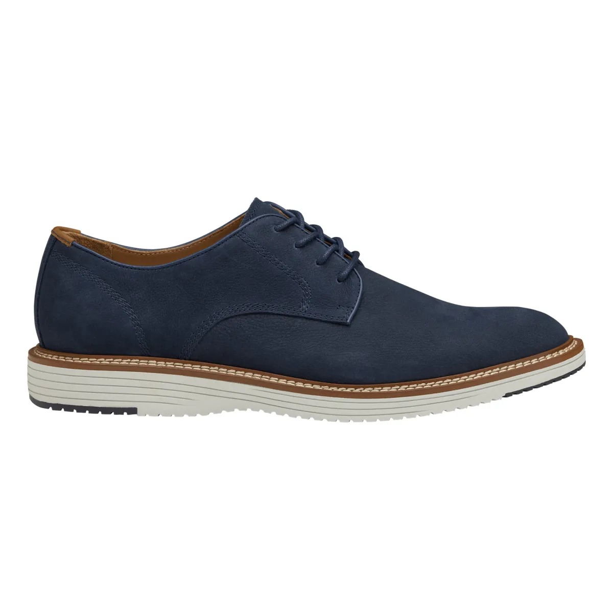 Good Arch Support Johnston & Murphy Men's Upton Plain Toe Navy Nubuck