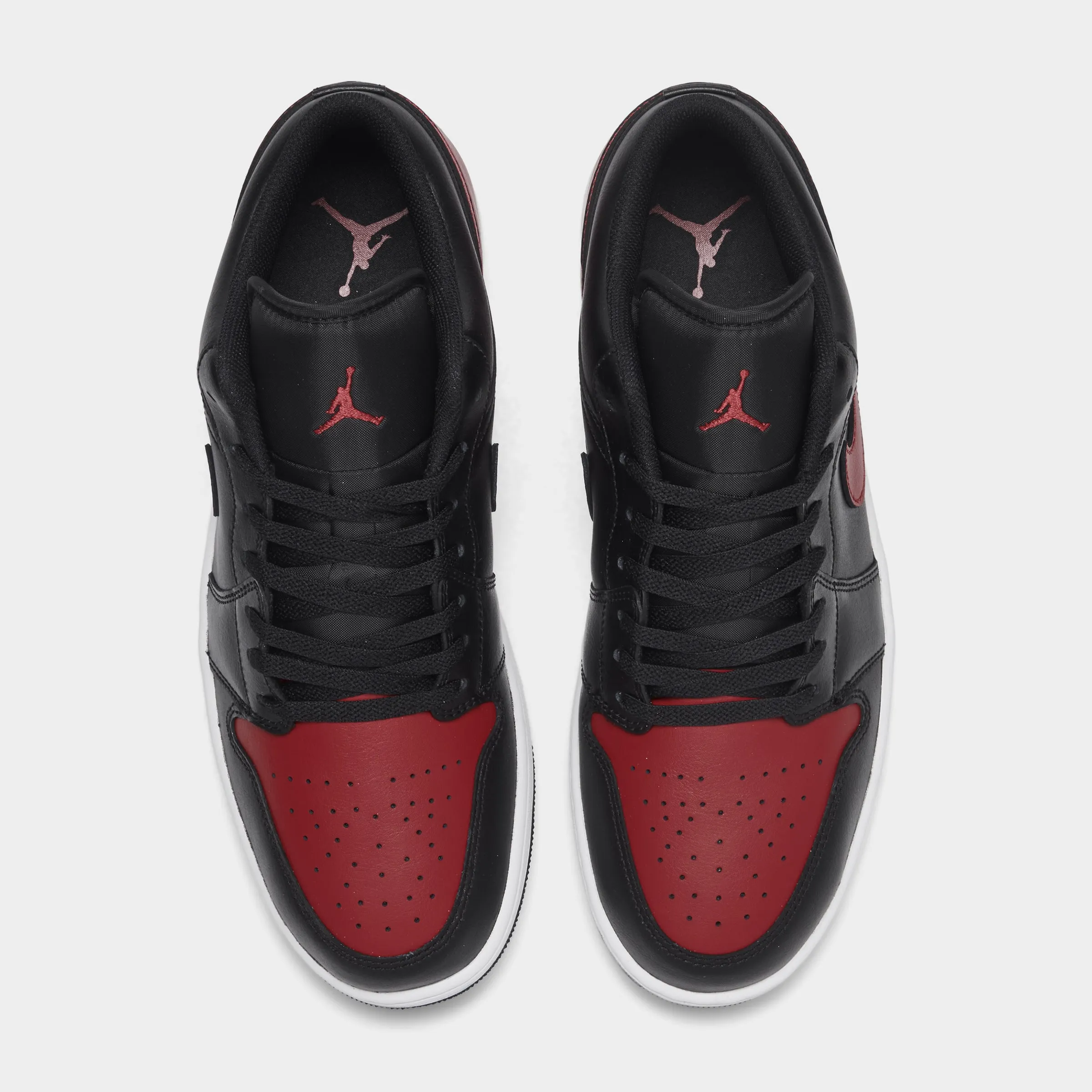 Jordan 1 Low Black / Varsity Red - Summit White Comfort Lining Foot Ease
