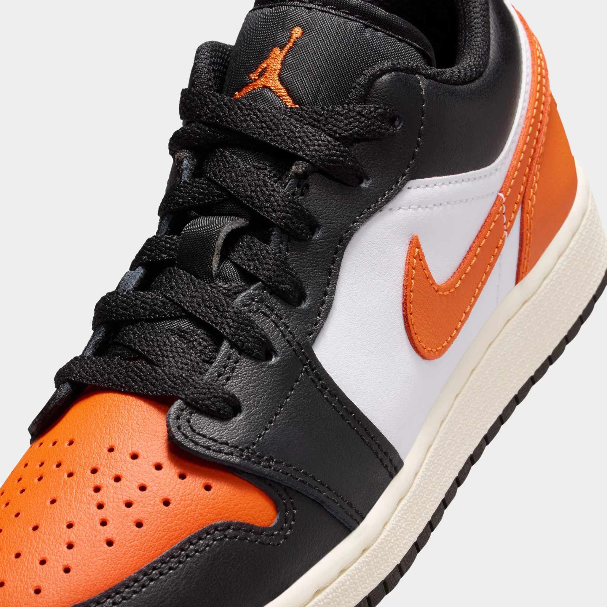 Jordan 1 Low GS Black / Starfish - White All Time