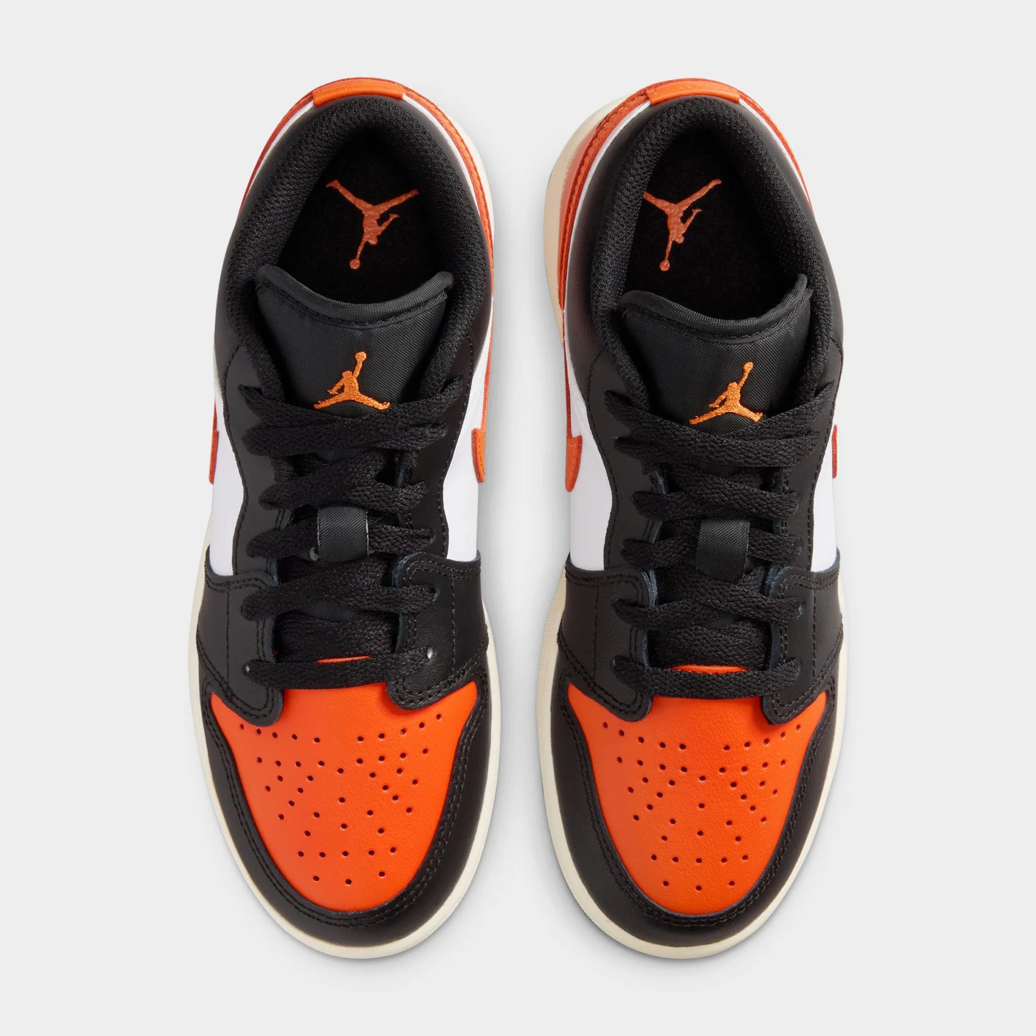 Jordan 1 Low GS Black / Starfish - White Modern Bold