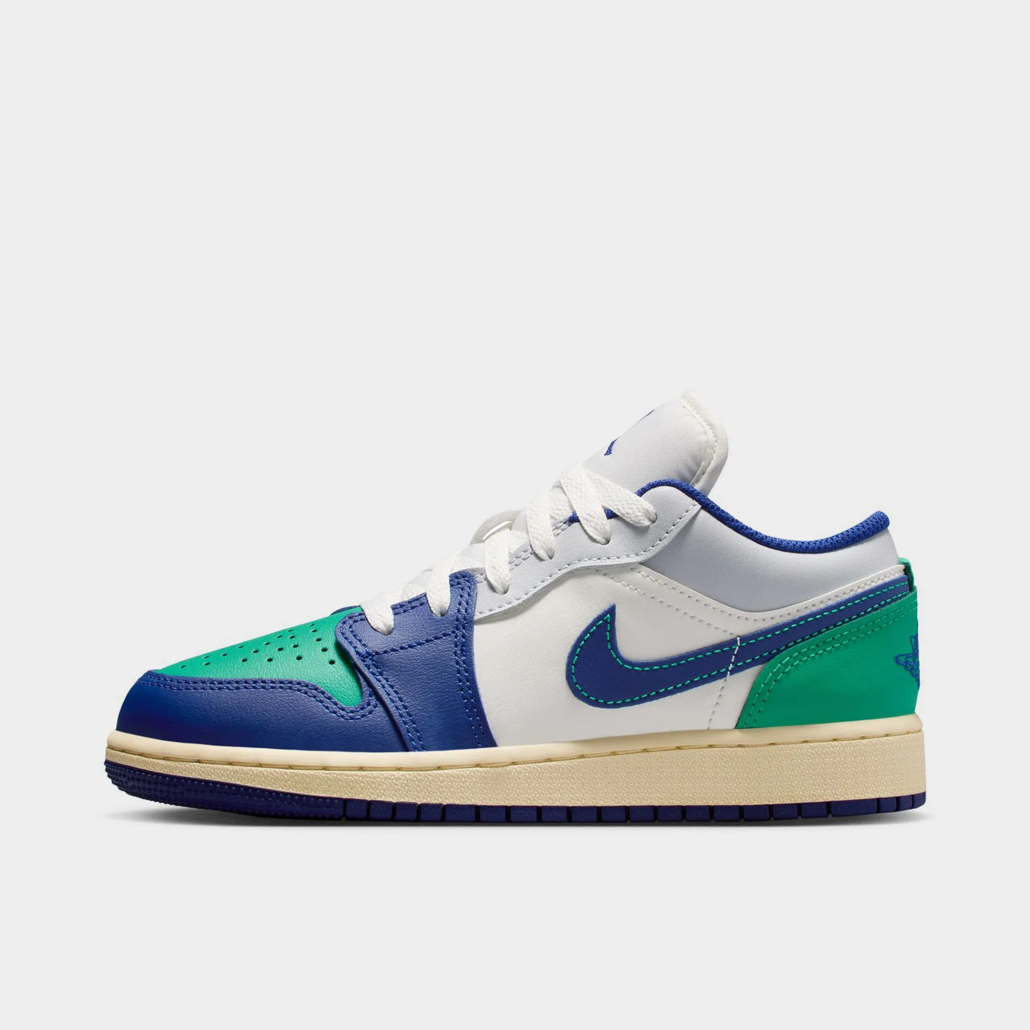Pearl Shine Angel Mood Jordan 1 Low GS Sail / Deep Royal Blue - Stadium Green