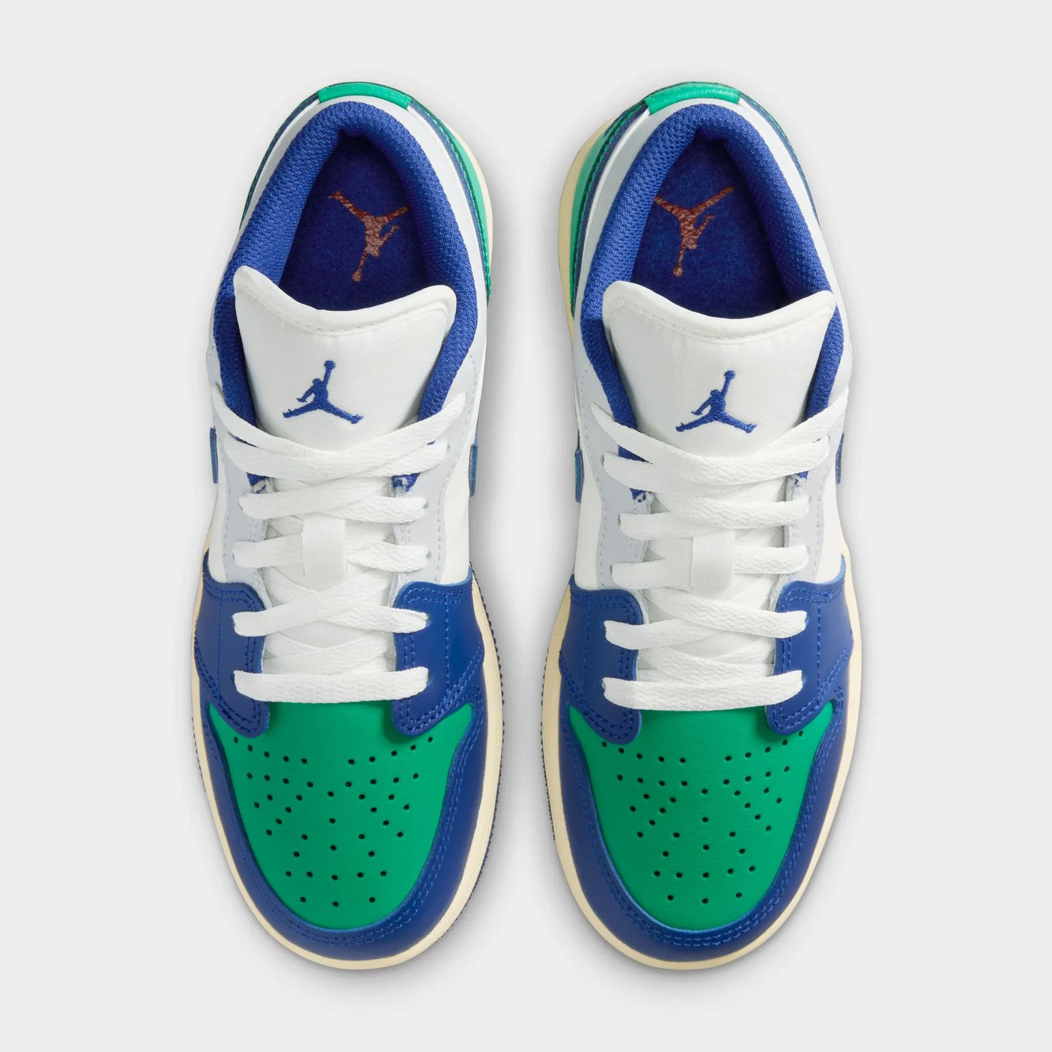 Jordan 1 Low GS Sail / Deep Royal Blue - Stadium Green Youth Fresh Shock Resistant