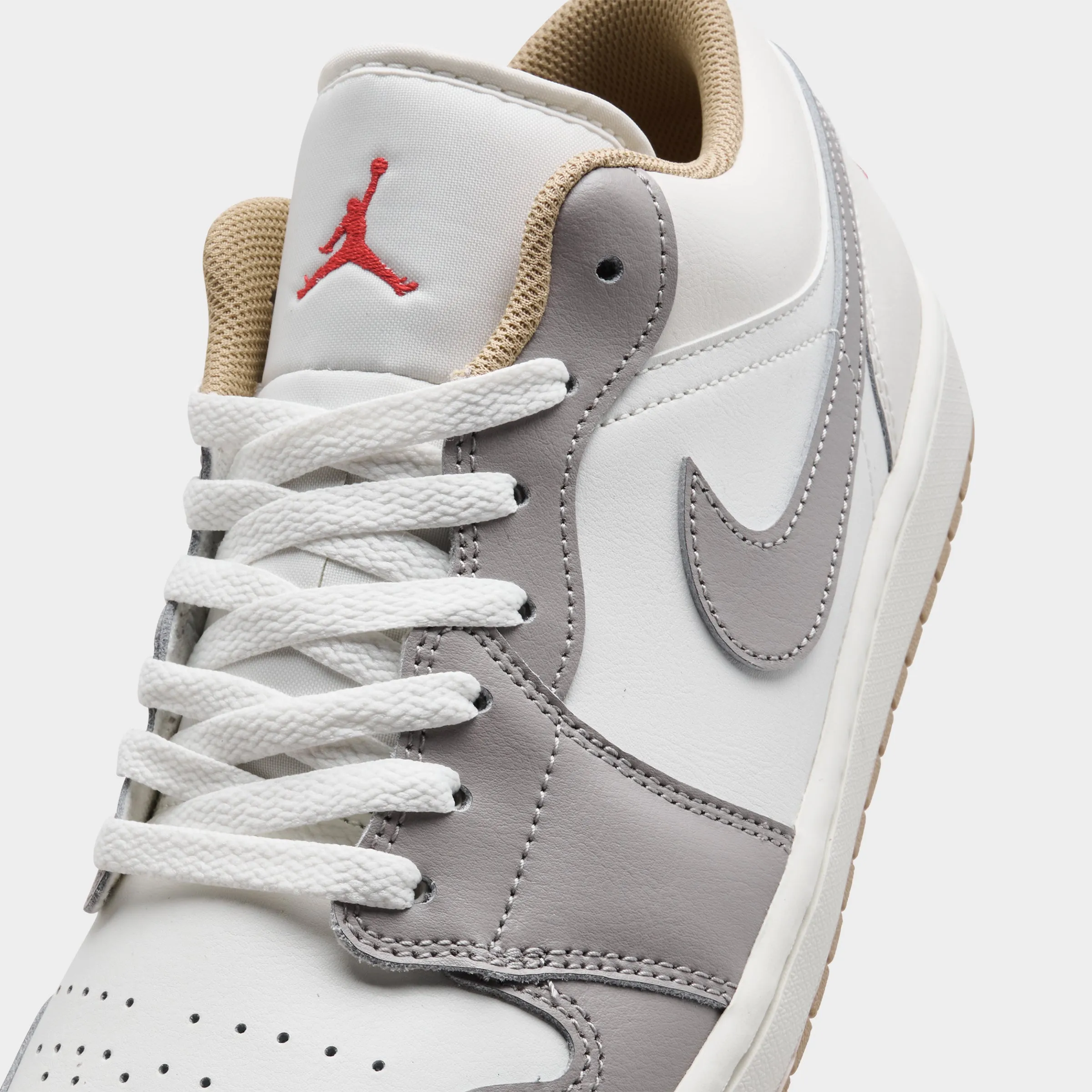 Jordan 1 Low Sail/Fire Red-College Grey Step Ease Supportive