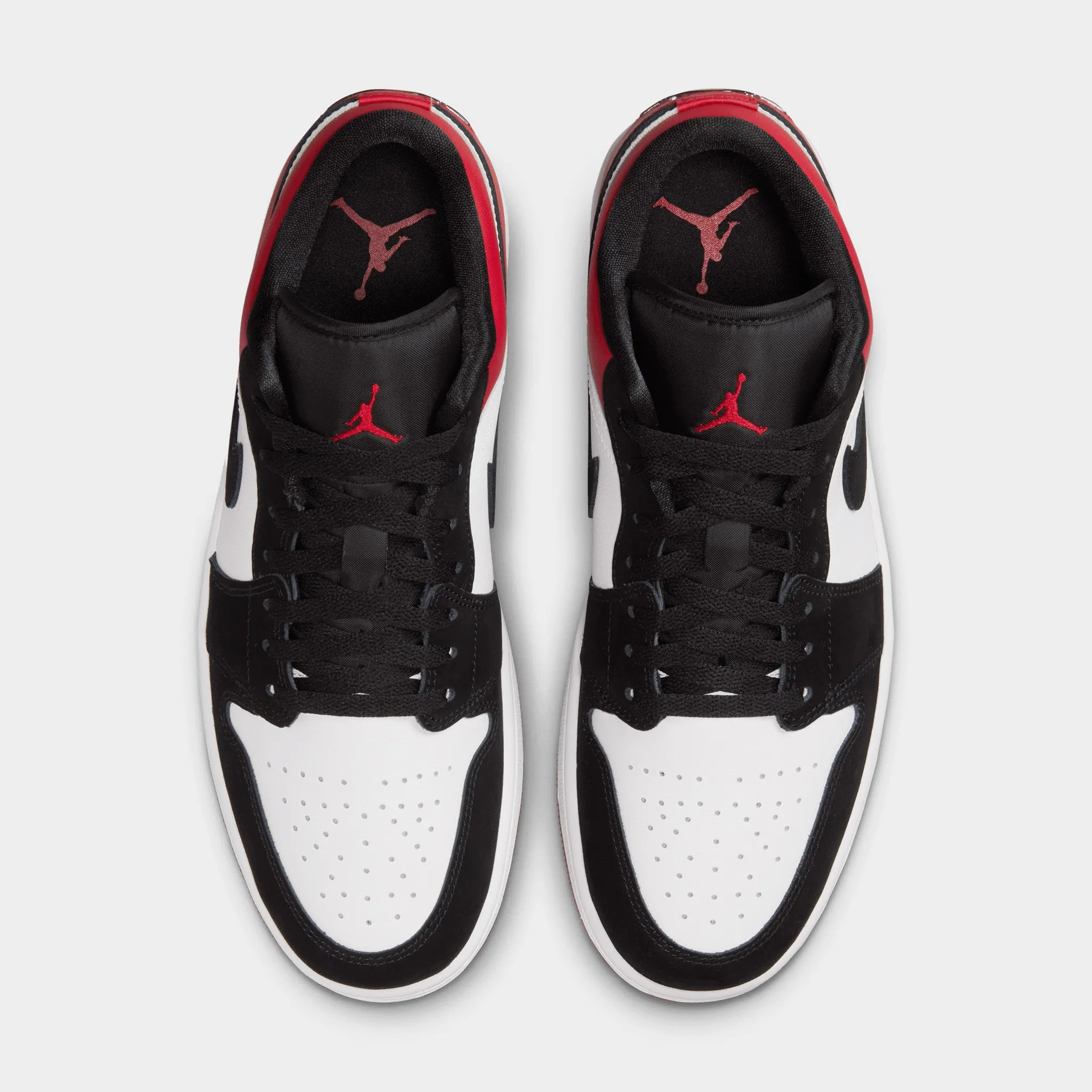 Jordan 1 Low White / Black - Varsity Red Arch Fit