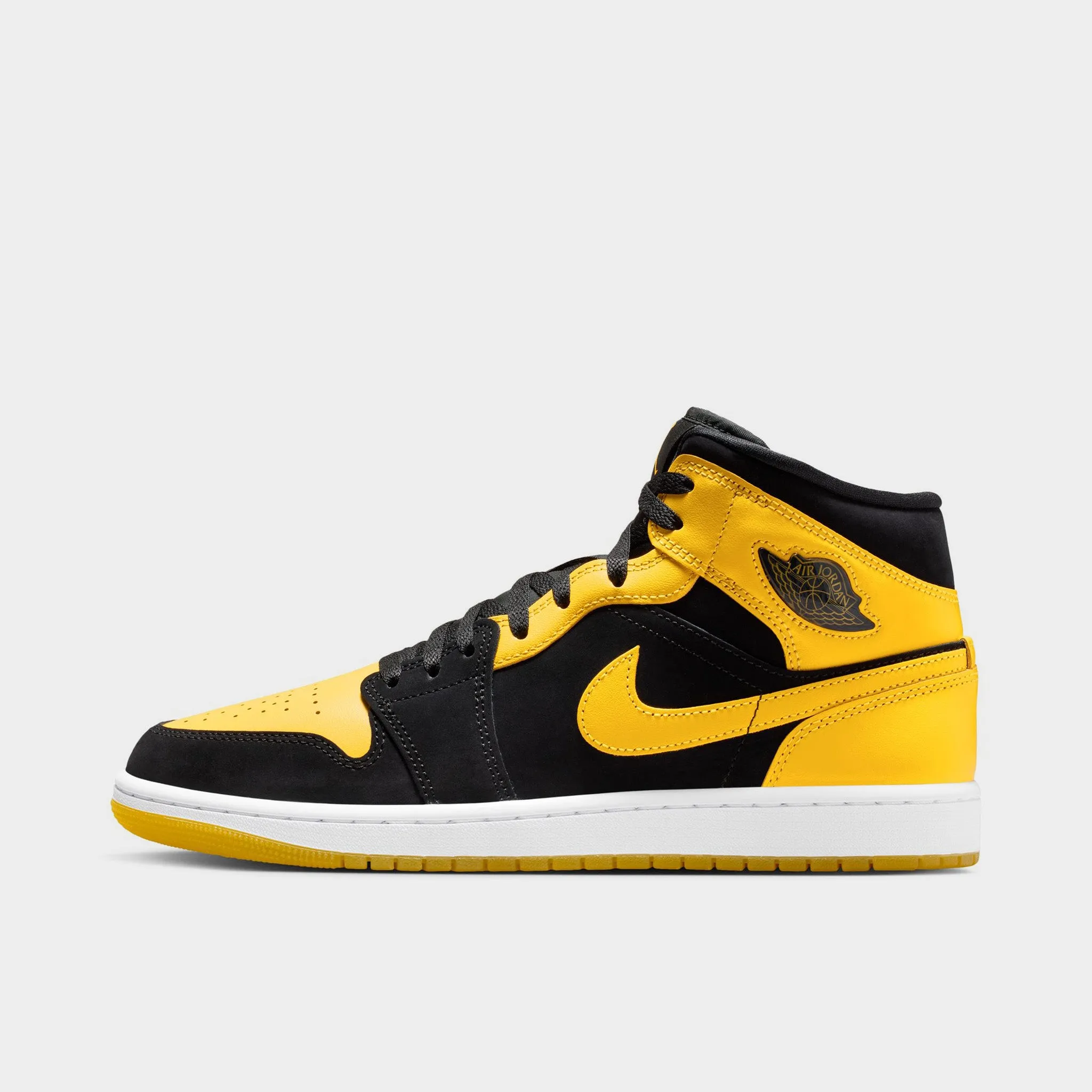 Jordan 1 Mid Black / Varsity Maize - White Comfortable Arch Cushion