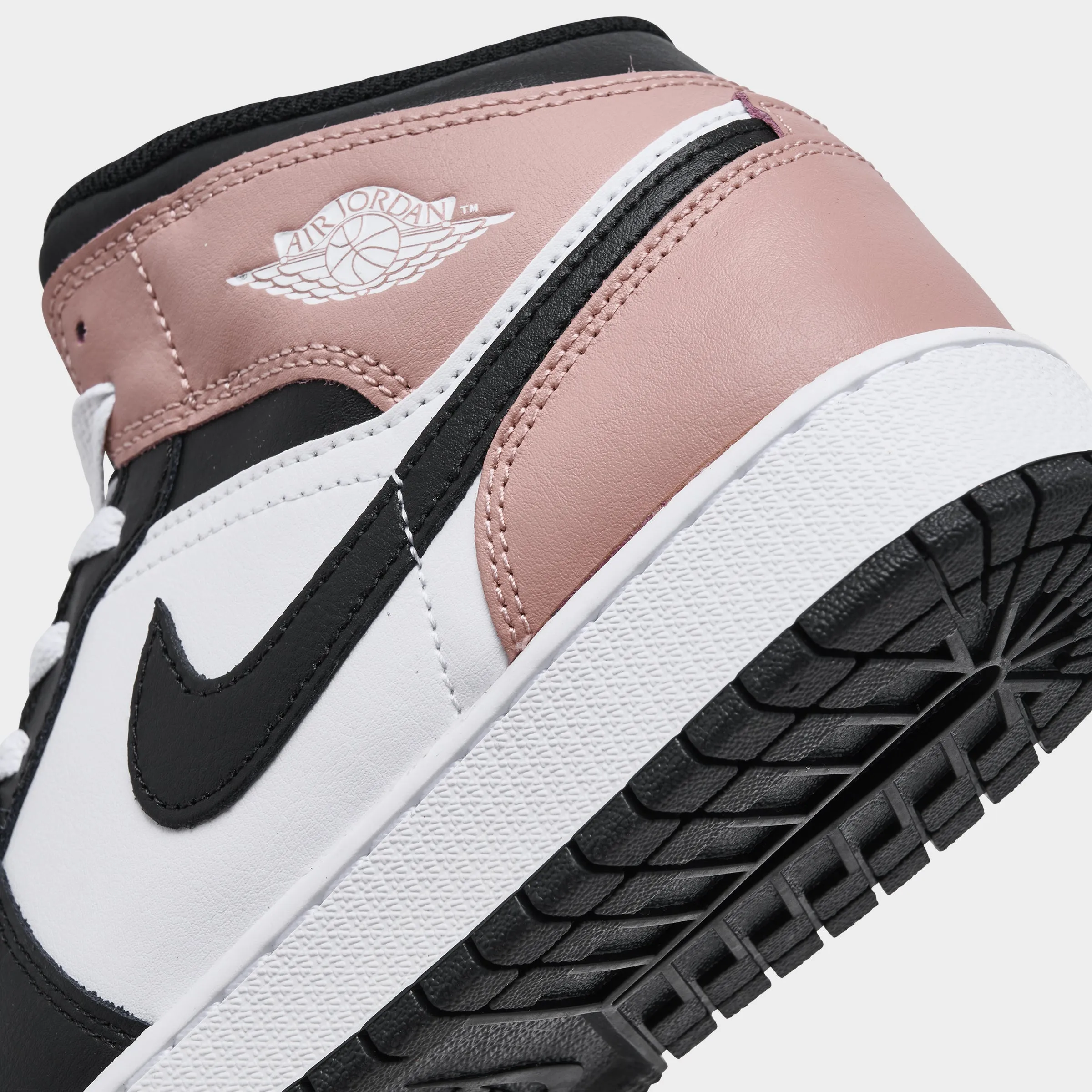 Snow Ride Jordan 1 Mid GS White / Black - Rust Pink