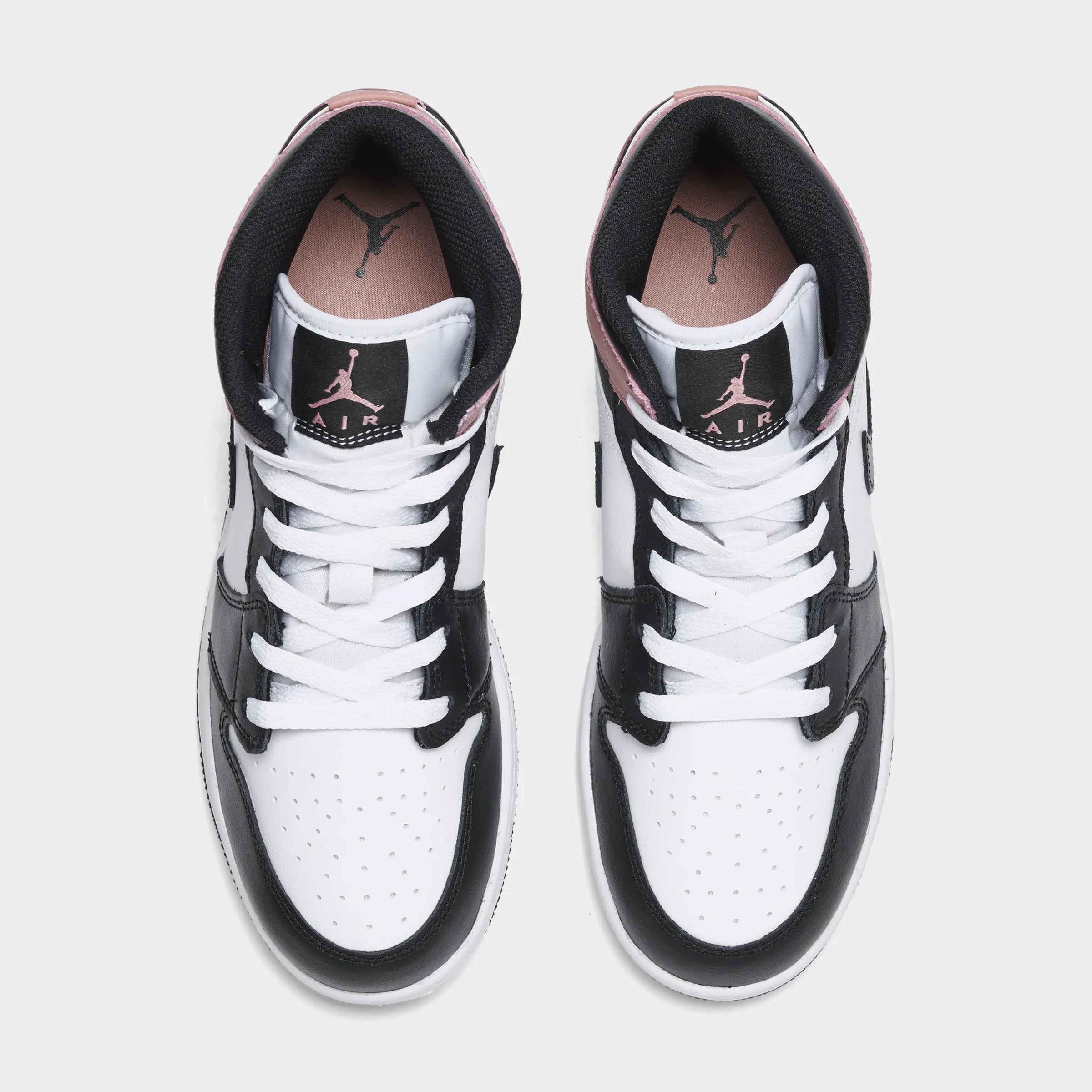 Breathable Upper Peace Mood Jordan 1 Mid GS White / Black - Rust Pink