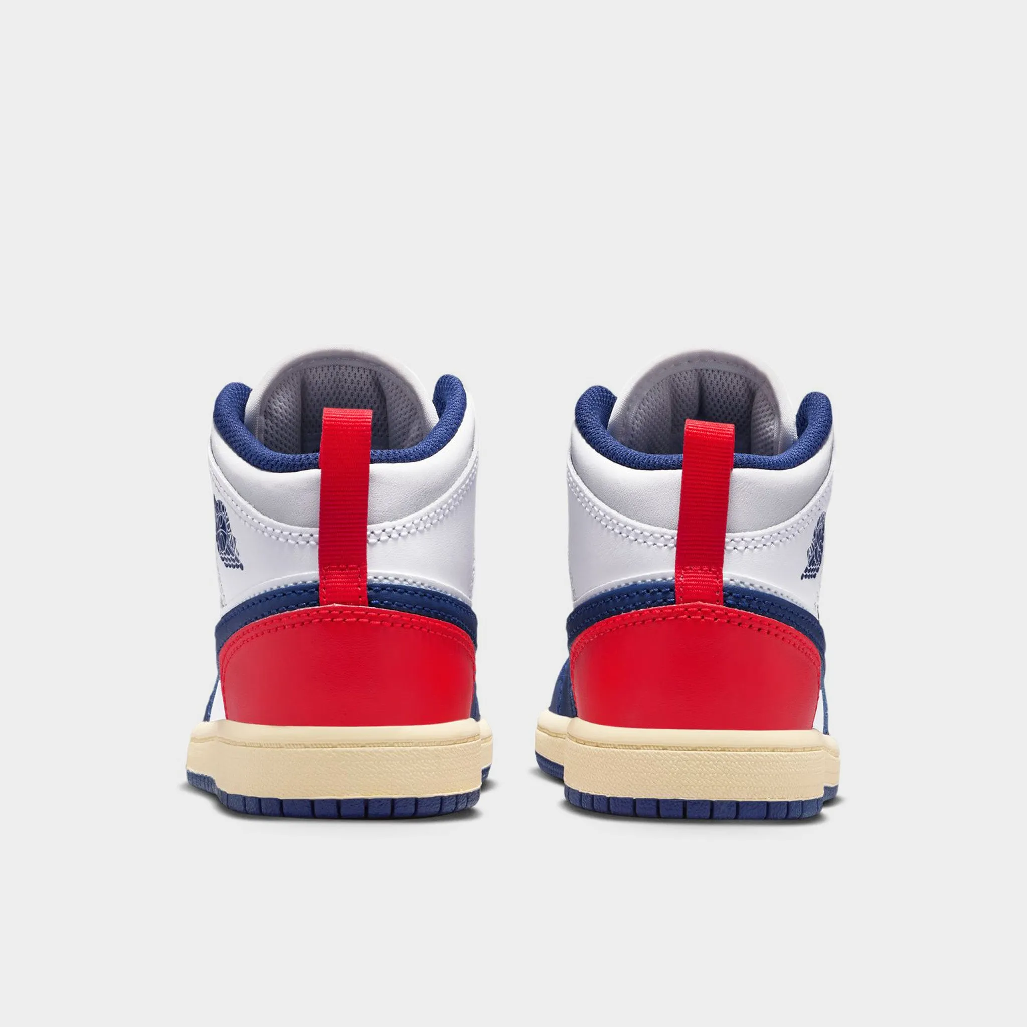 Rich Jewel Jordan 1 Mid PS White / Deep Royal Blue - University Red