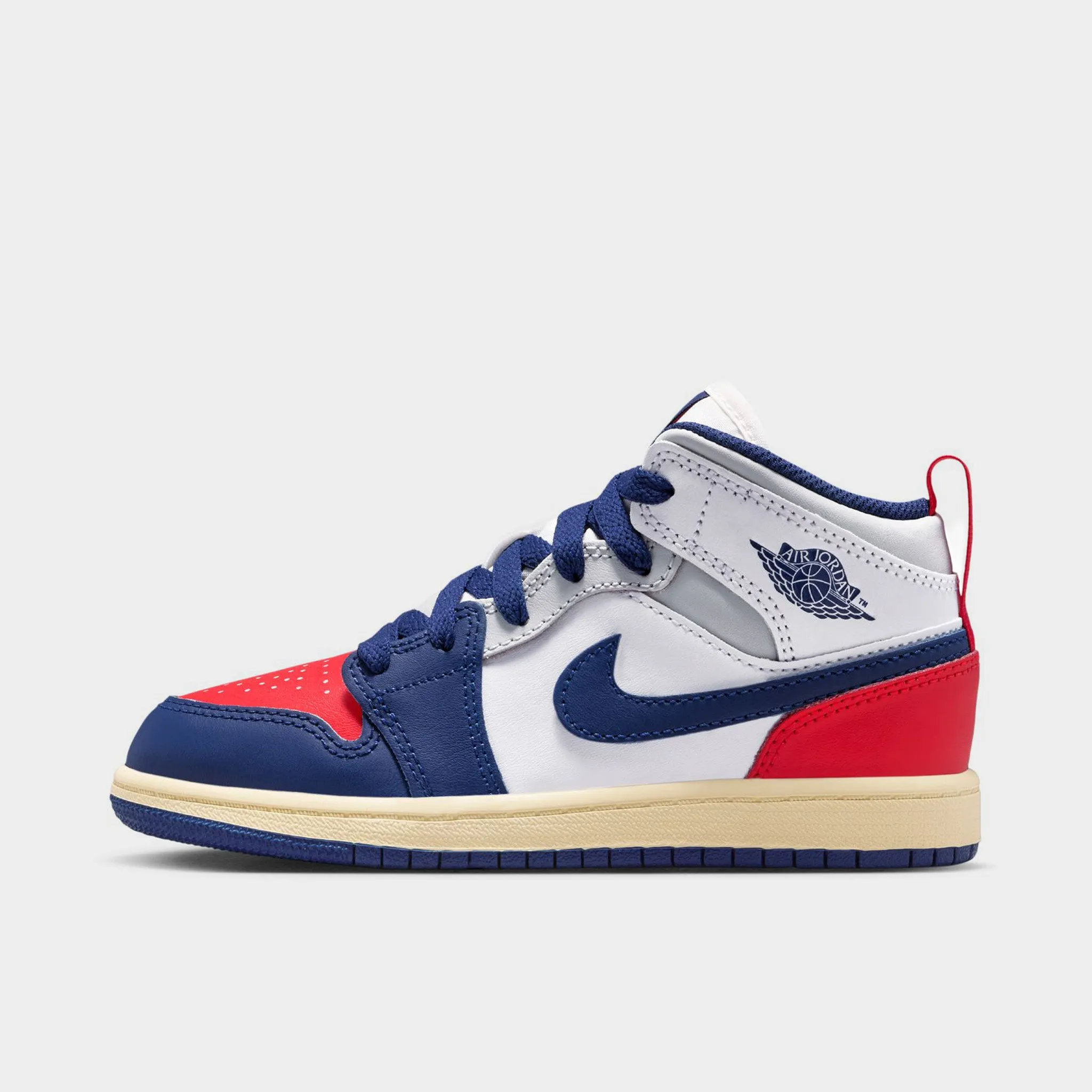 Cool Inside Pastel Tones Jordan 1 Mid PS White / Deep Royal Blue - University Red