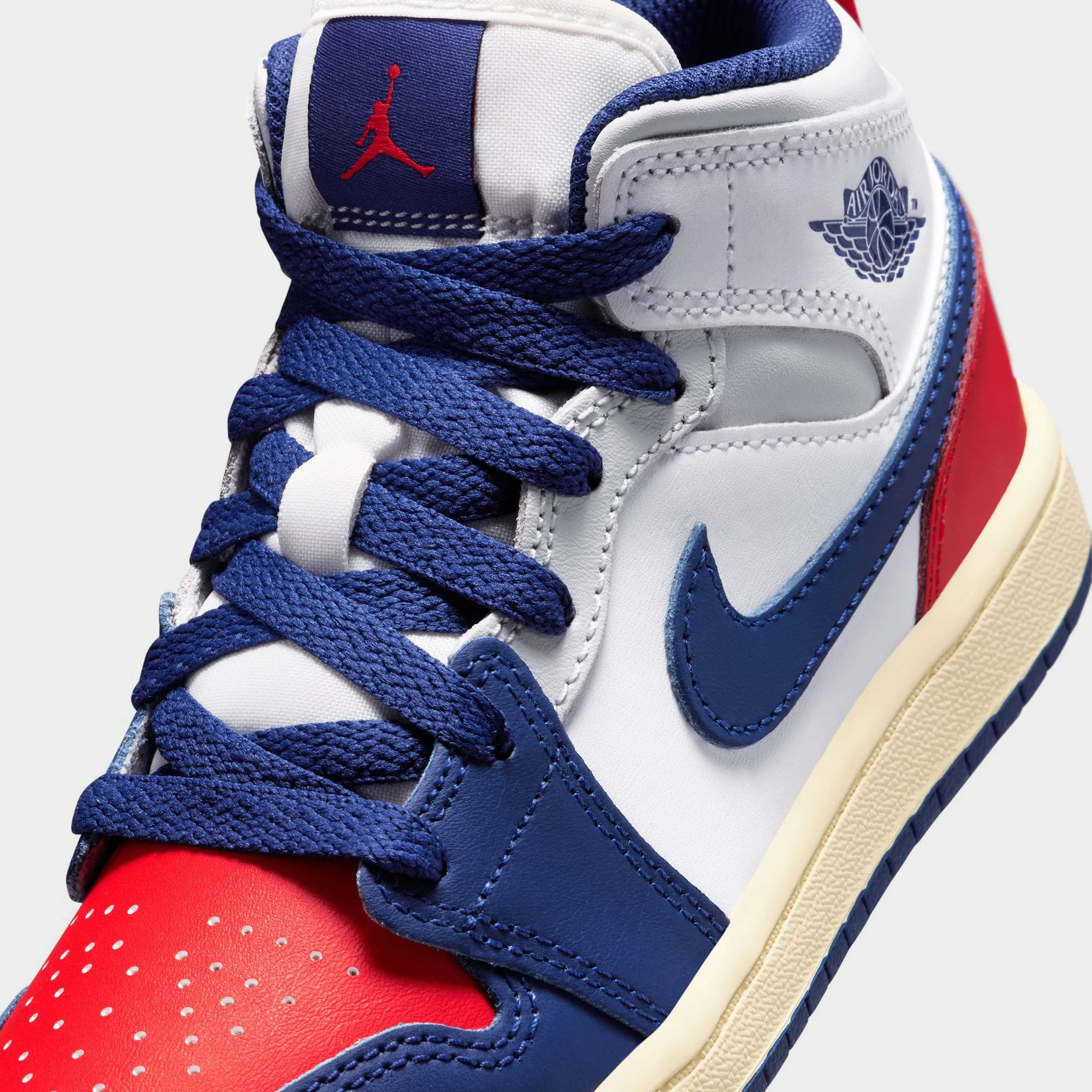 Jordan 1 Mid PS White / Deep Royal Blue - University Red breath easy All Day