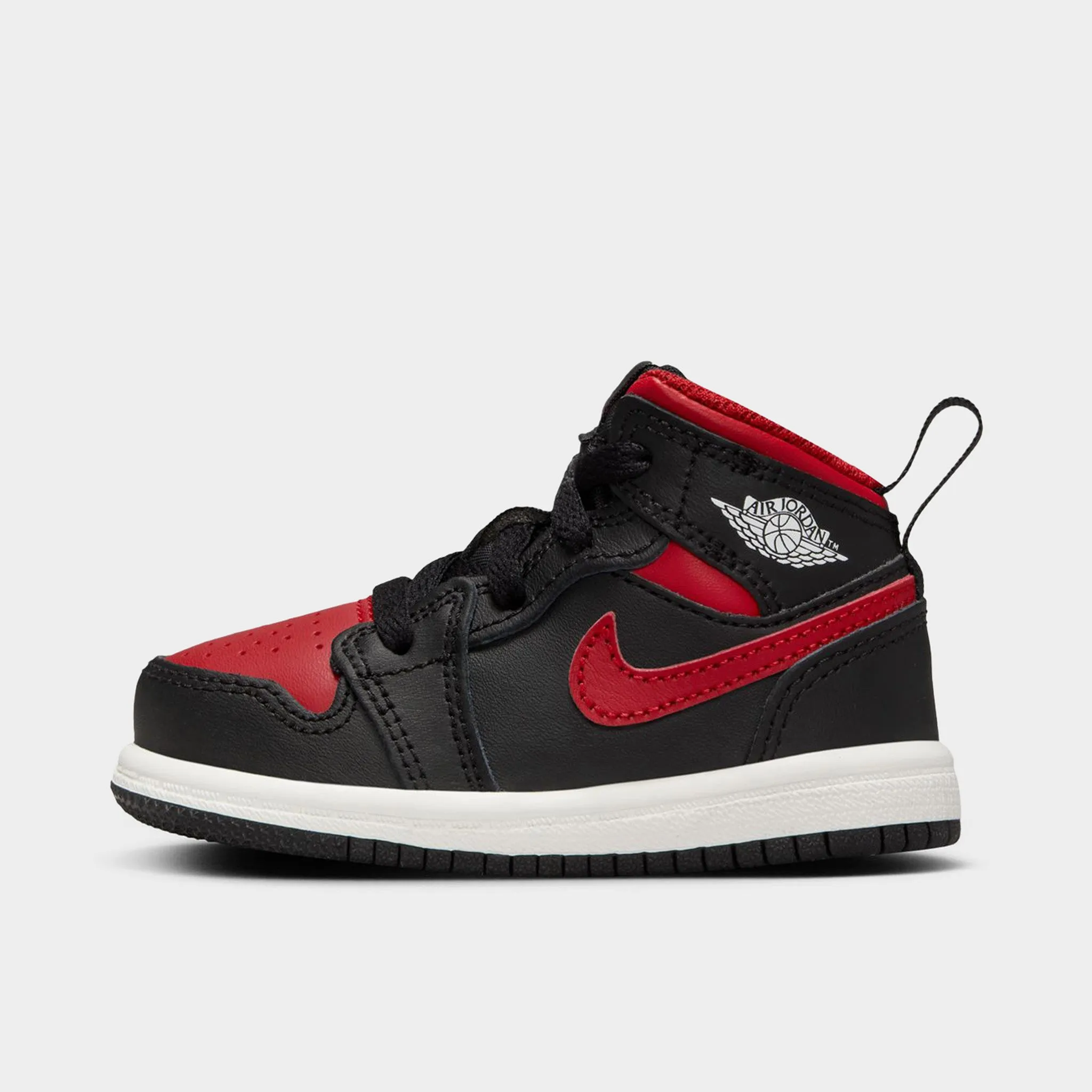 Trendy Jordan 1 Mid TD Black / Varsity Red - Summit White