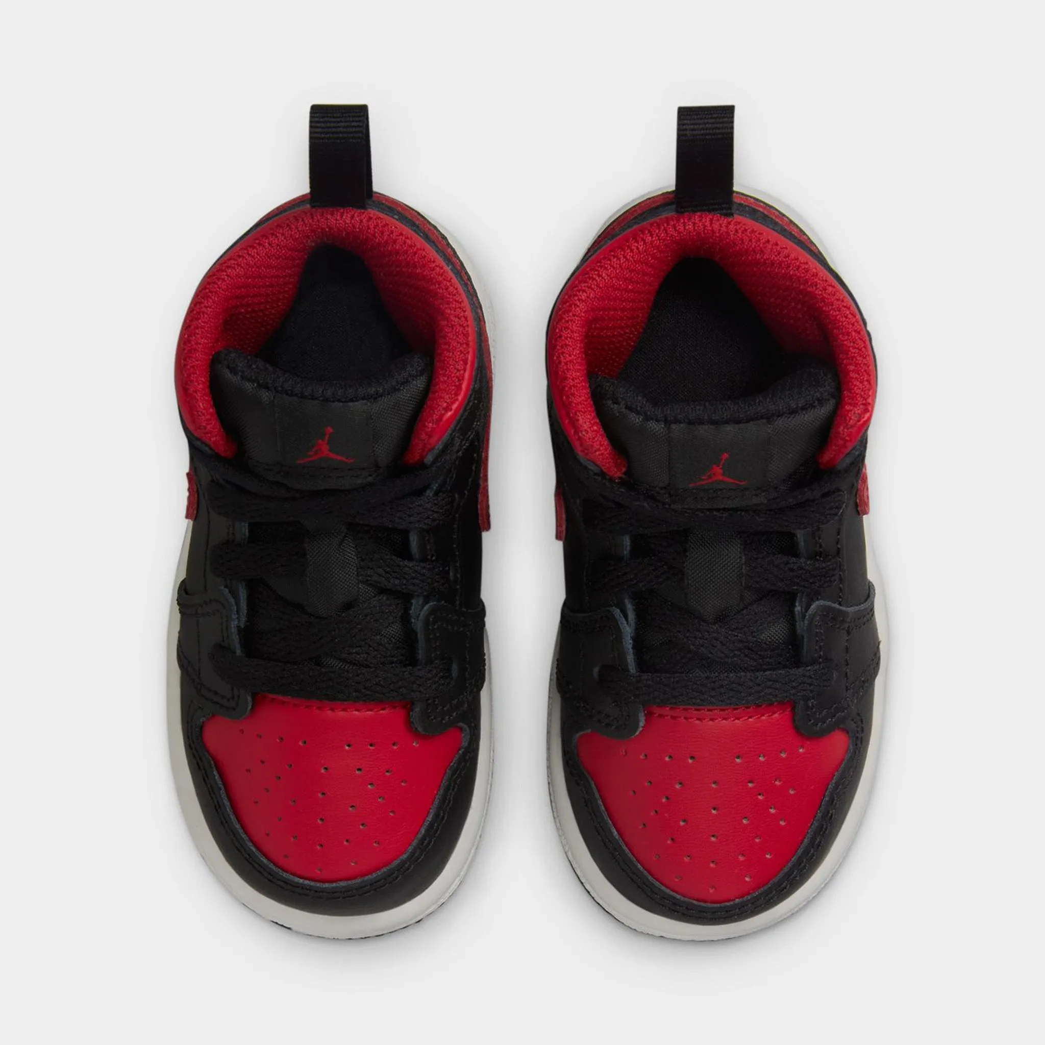 Jordan 1 Mid TD Black / Varsity Red - Summit White Comfort Grip