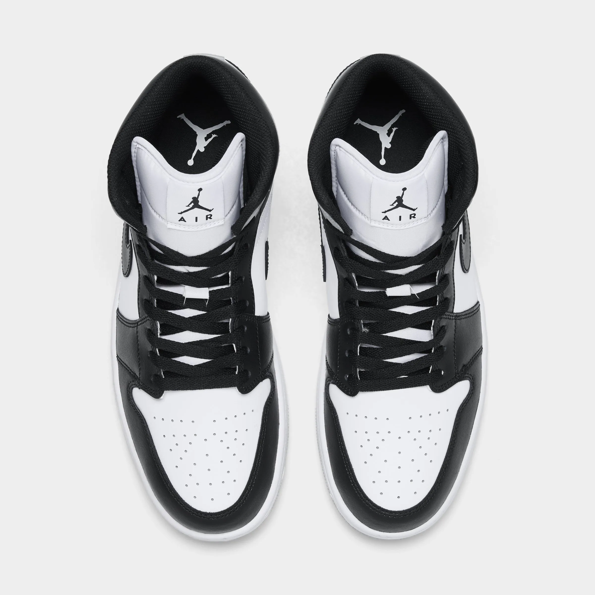 Jordan 1 Mid White / Black - Light Smoke Grey Tech Knit