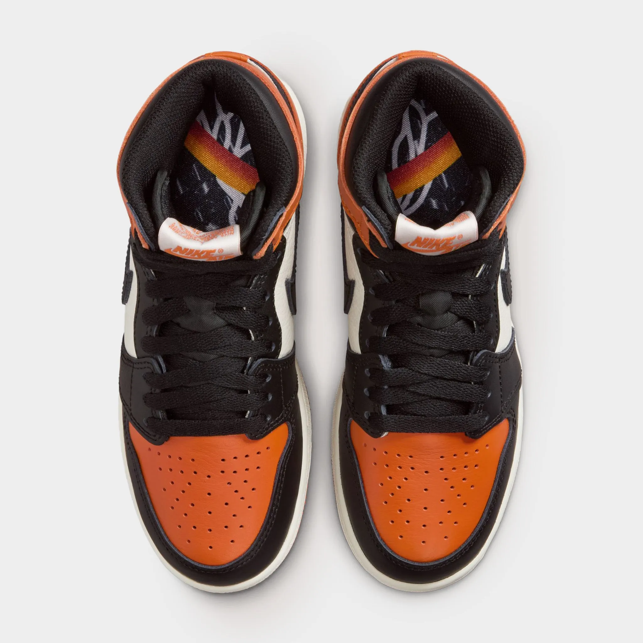 Jordan 1 Retro High OG GS Black / Sail - Starfish Soft   leather
