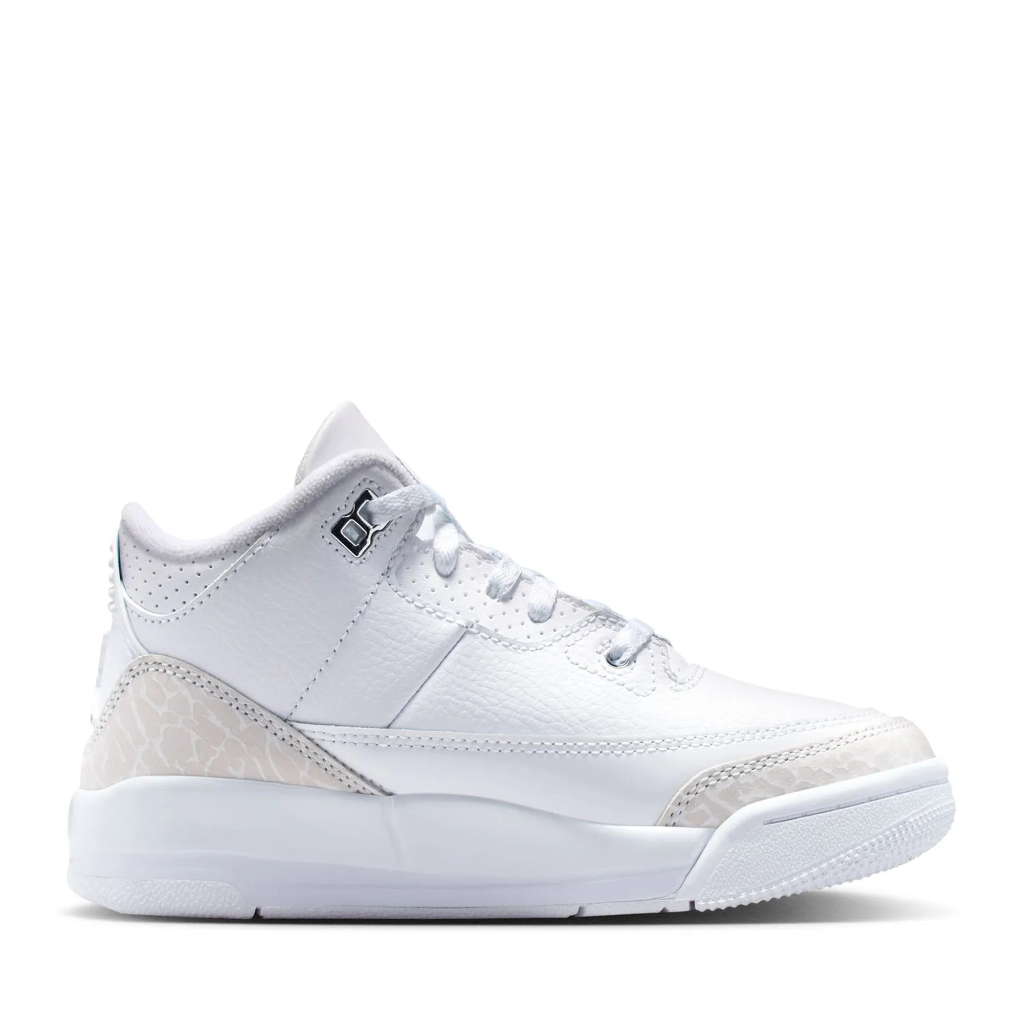 Bold piece Jordan 3 Retro 'Pure Money' (PS) - White/Metallic Silver