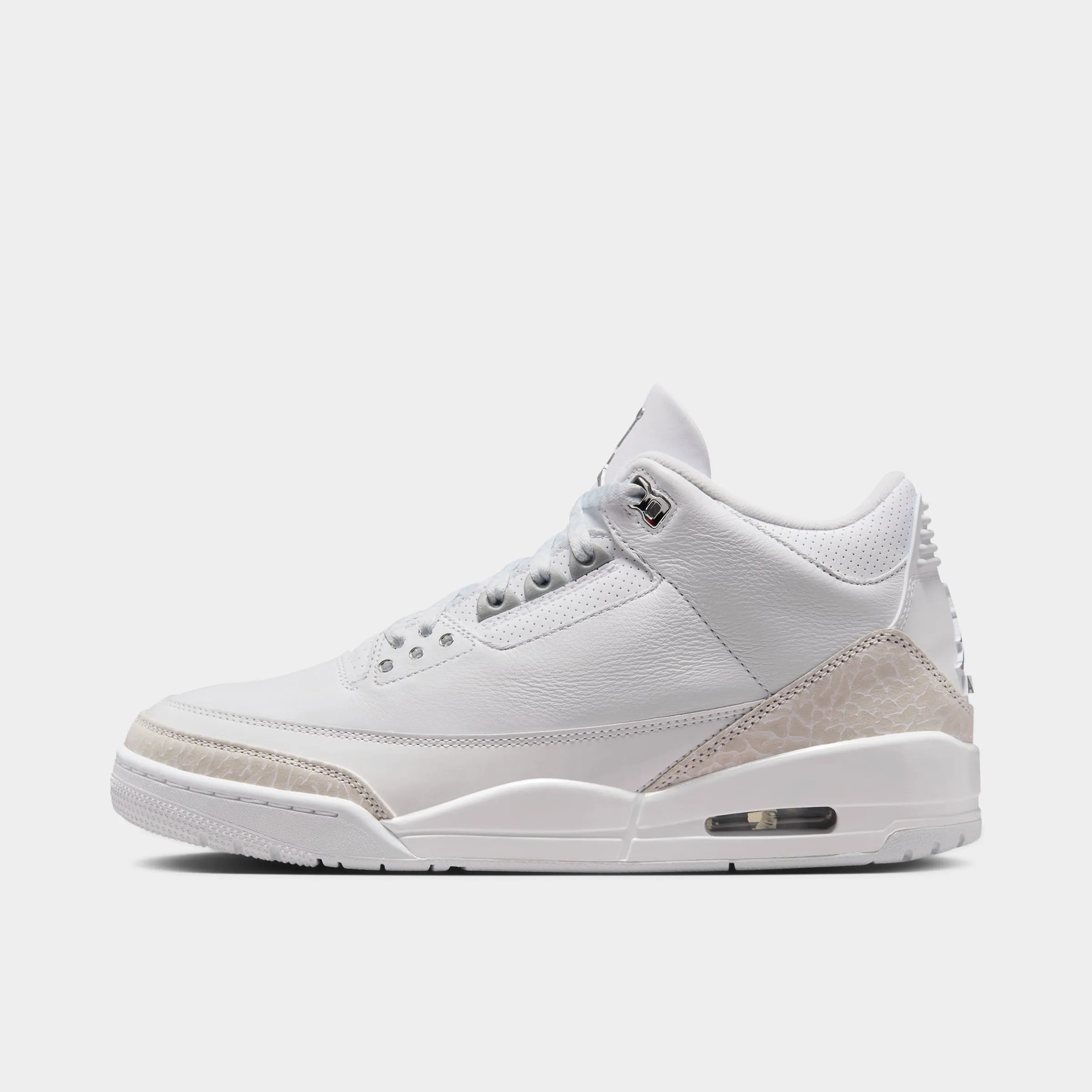 Old School Jordan 3 Retro White / Metallic Silver - White