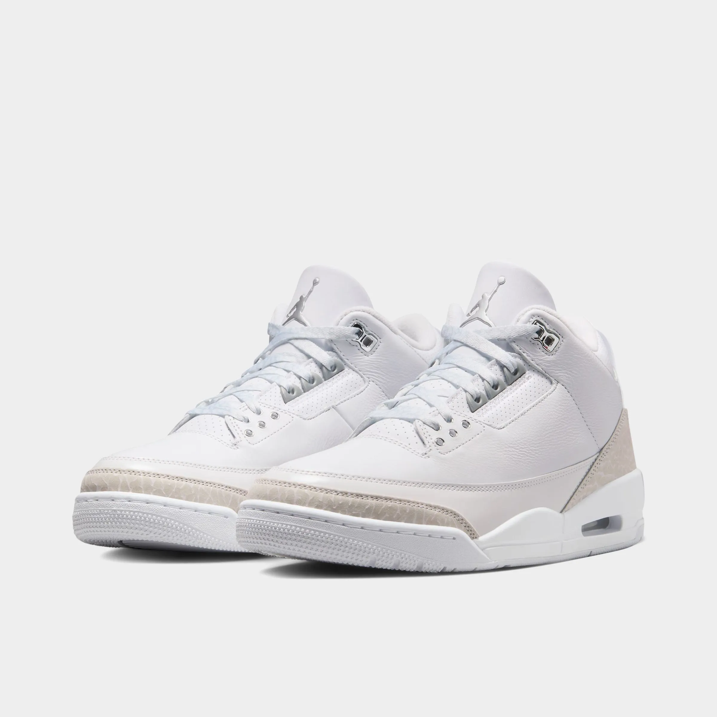 New York Jordan 3 Retro White / Metallic Silver - White