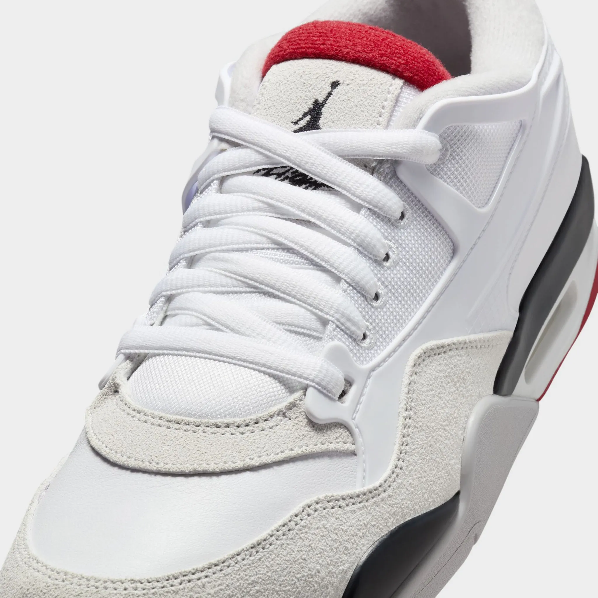Jordan 4 RM White / Varsity Red - Black Comfort Ankle Airport Easy