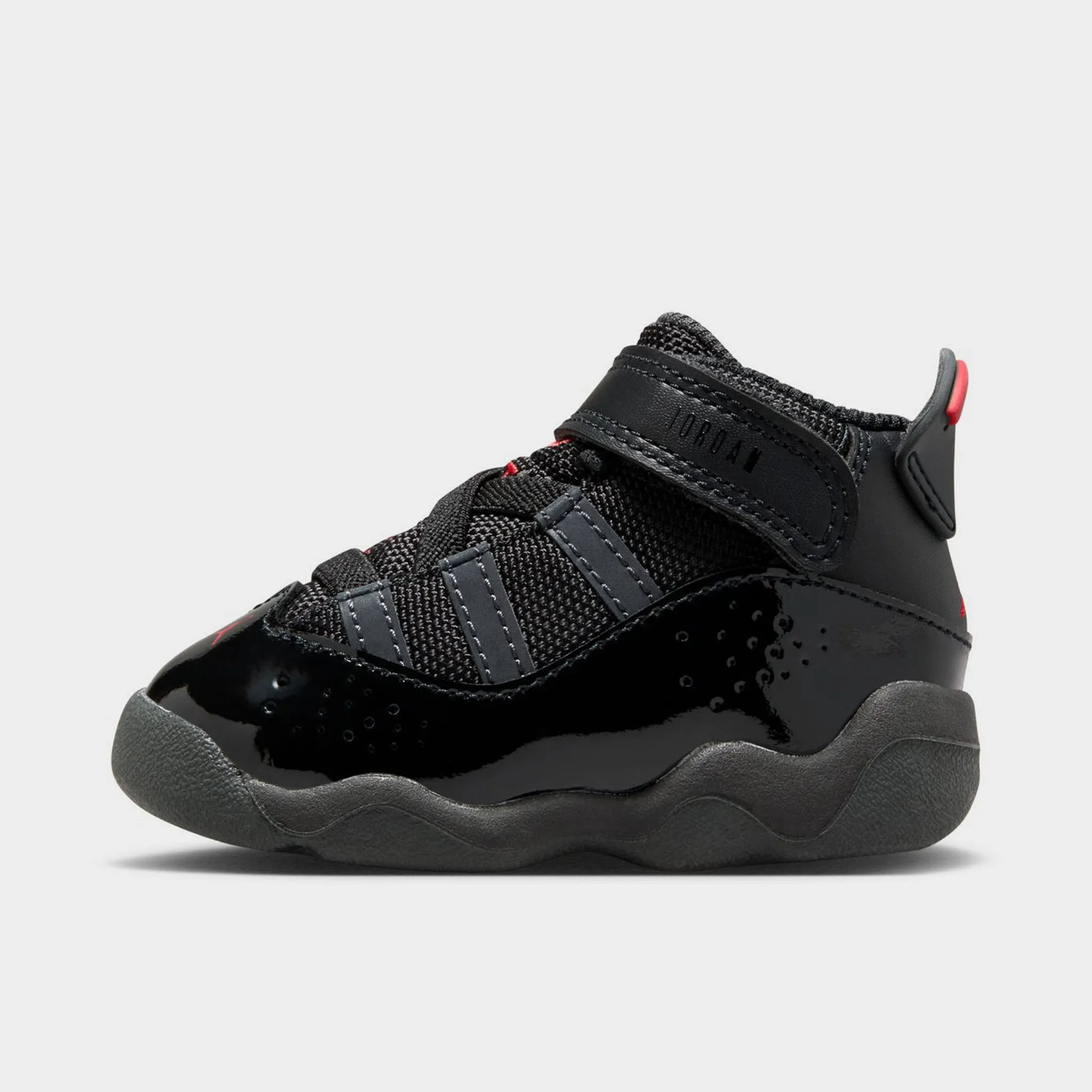 Jordan 6 Rings TD Black / Fire Red - Anthracite Suede Warm Comfortable Cushion