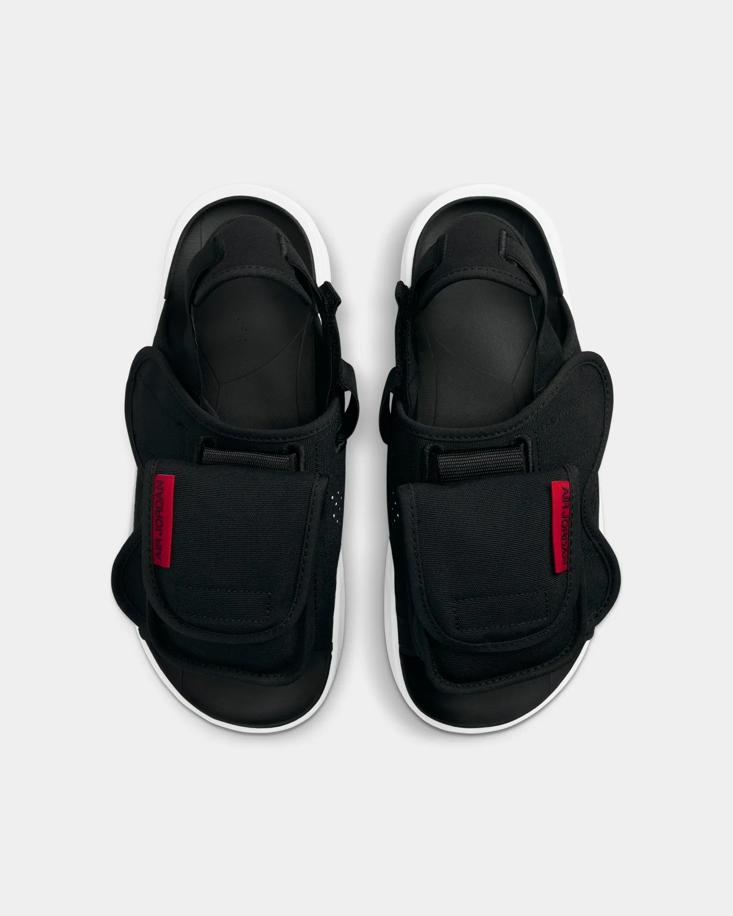 Jordan LS Slides Black/University Red White Clean easy move