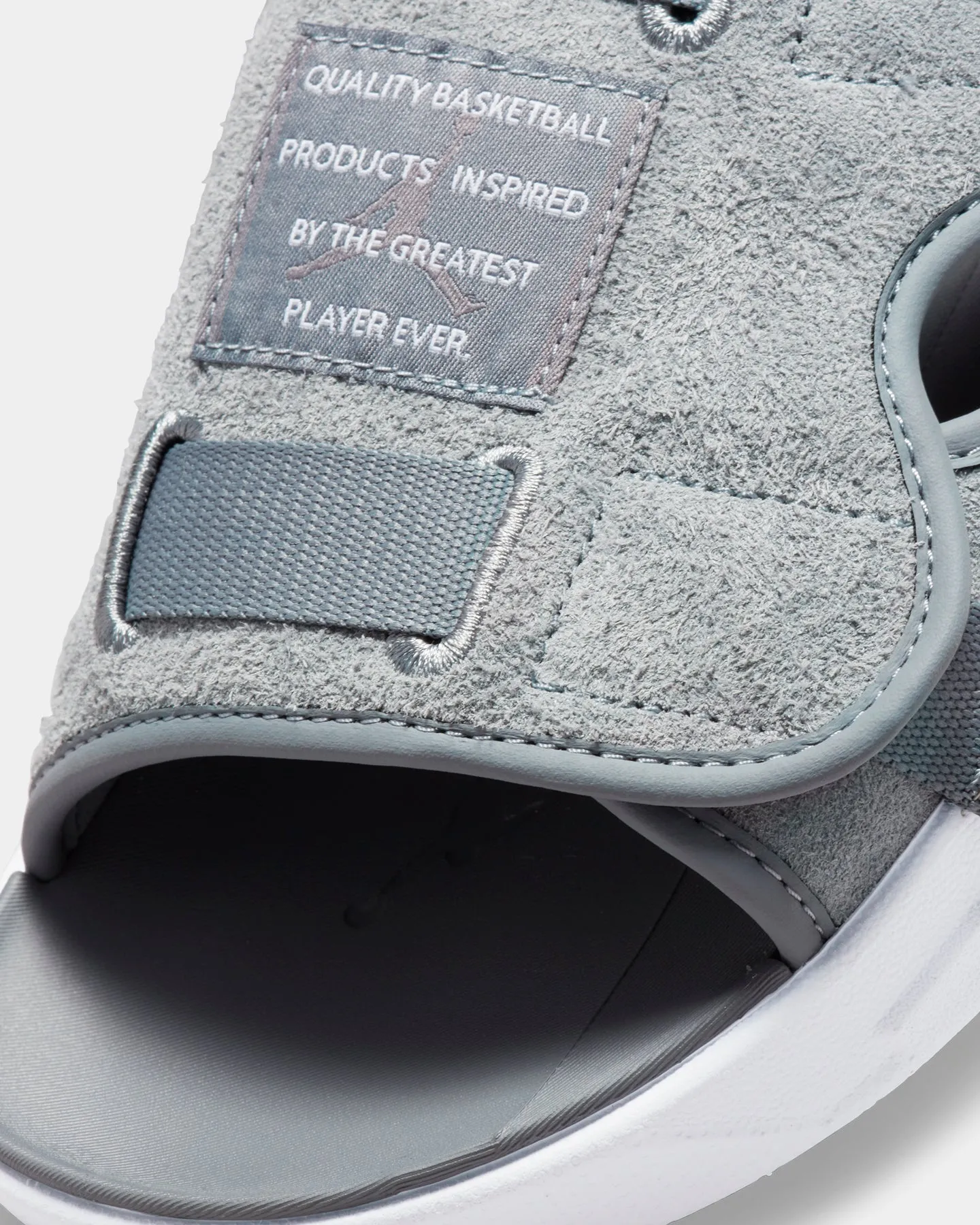 Street Glow Jordan LS Slides 'Winter Grey' Cool Grey/White