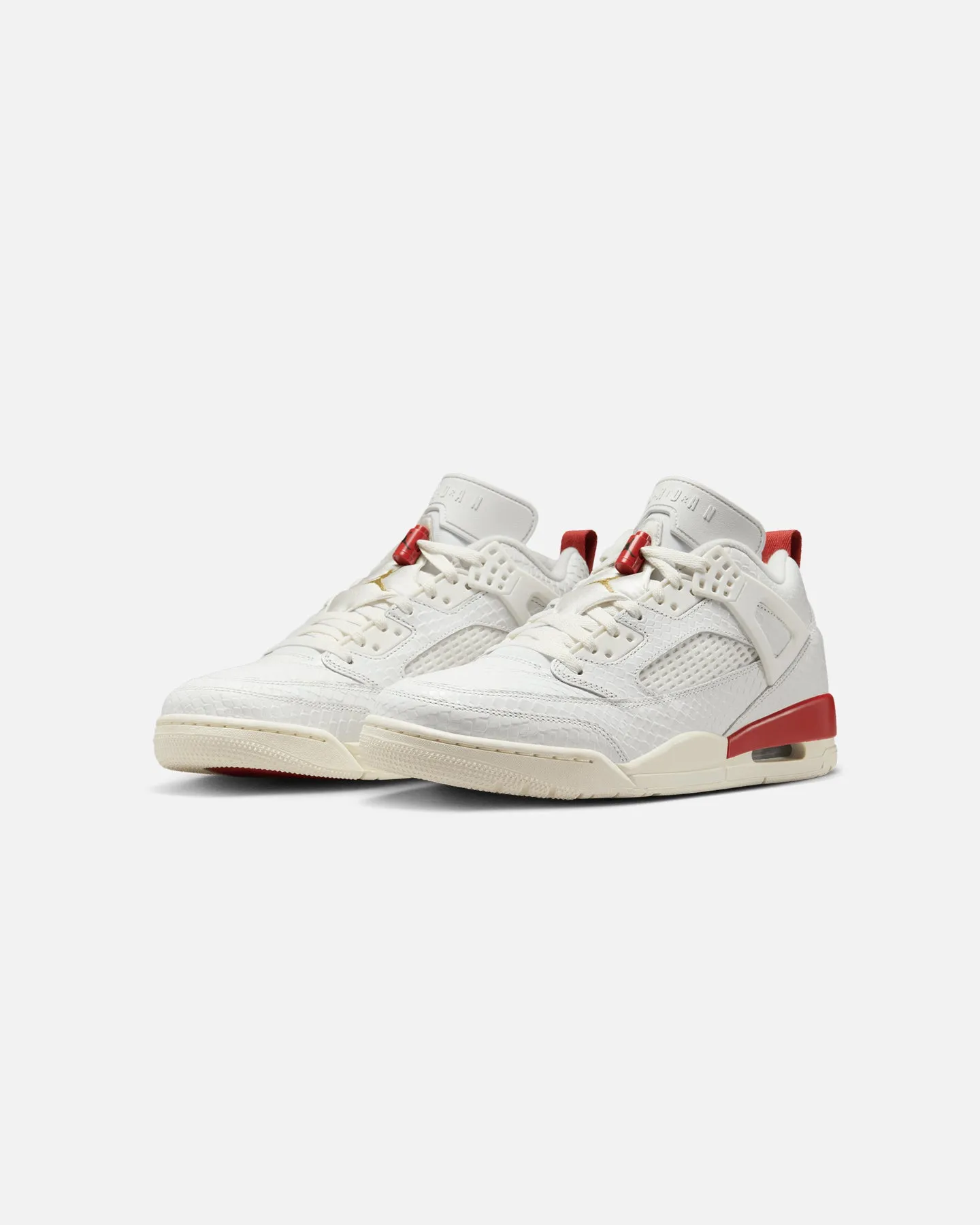 Breathable Upper Jordan Spizike Low "El Vuelo" Summit White/Metallic Gold-Dragon Red