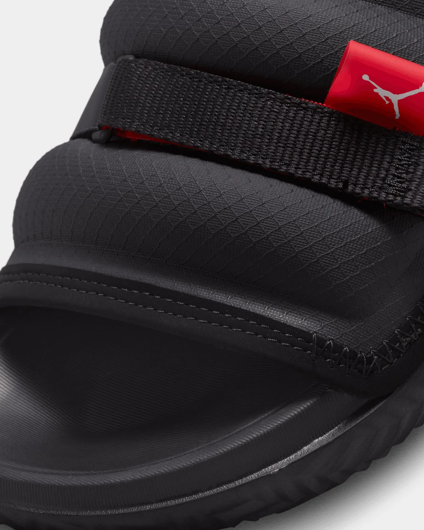 Jordan Super Play Slides Black/Uni Red Style Pop Molded Insole