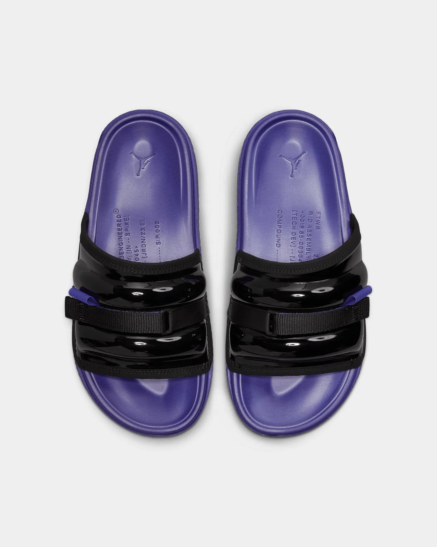 Jordan Super Play Slides Black/White-Dark Concord Knitted Warm Surf Mode