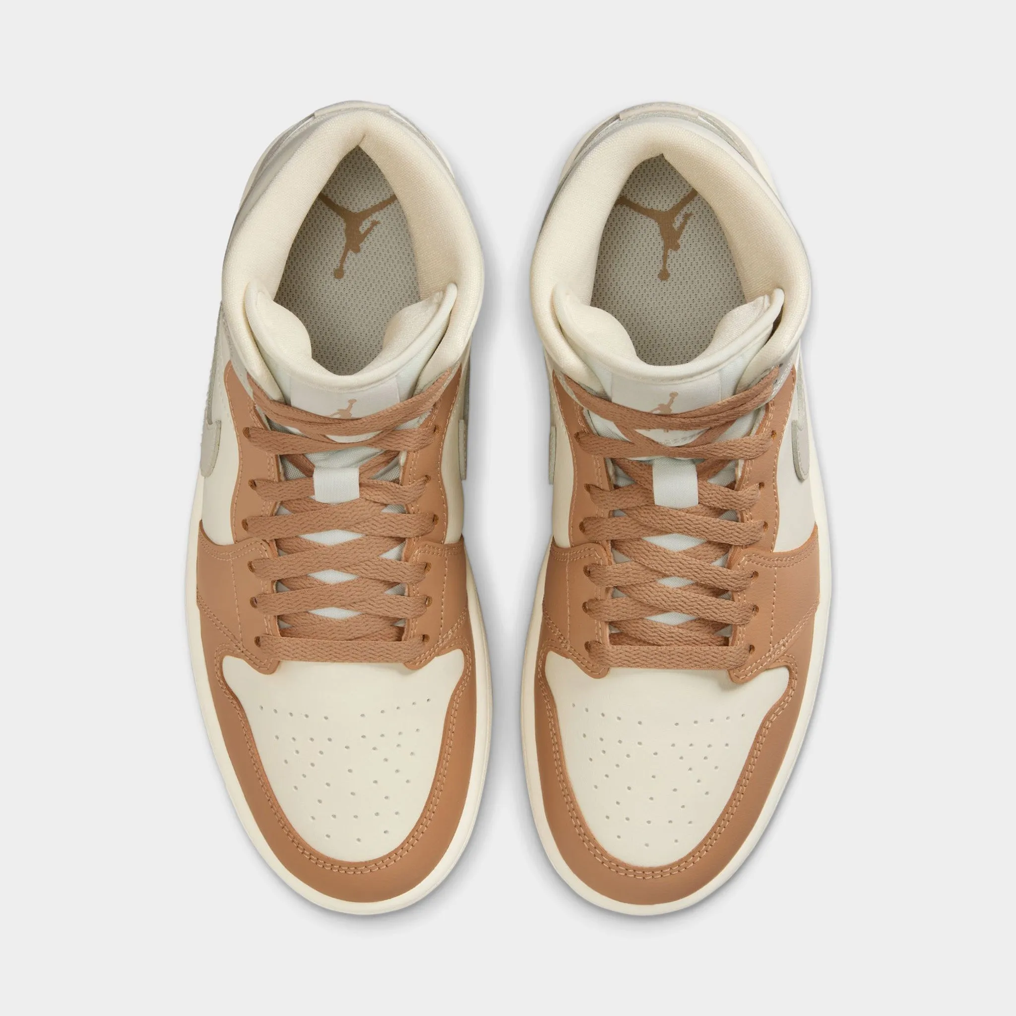 Action Fast Heat Free Jordan Women's 1 Mid Ale Ivory / Light Orewood Brown - Hemp