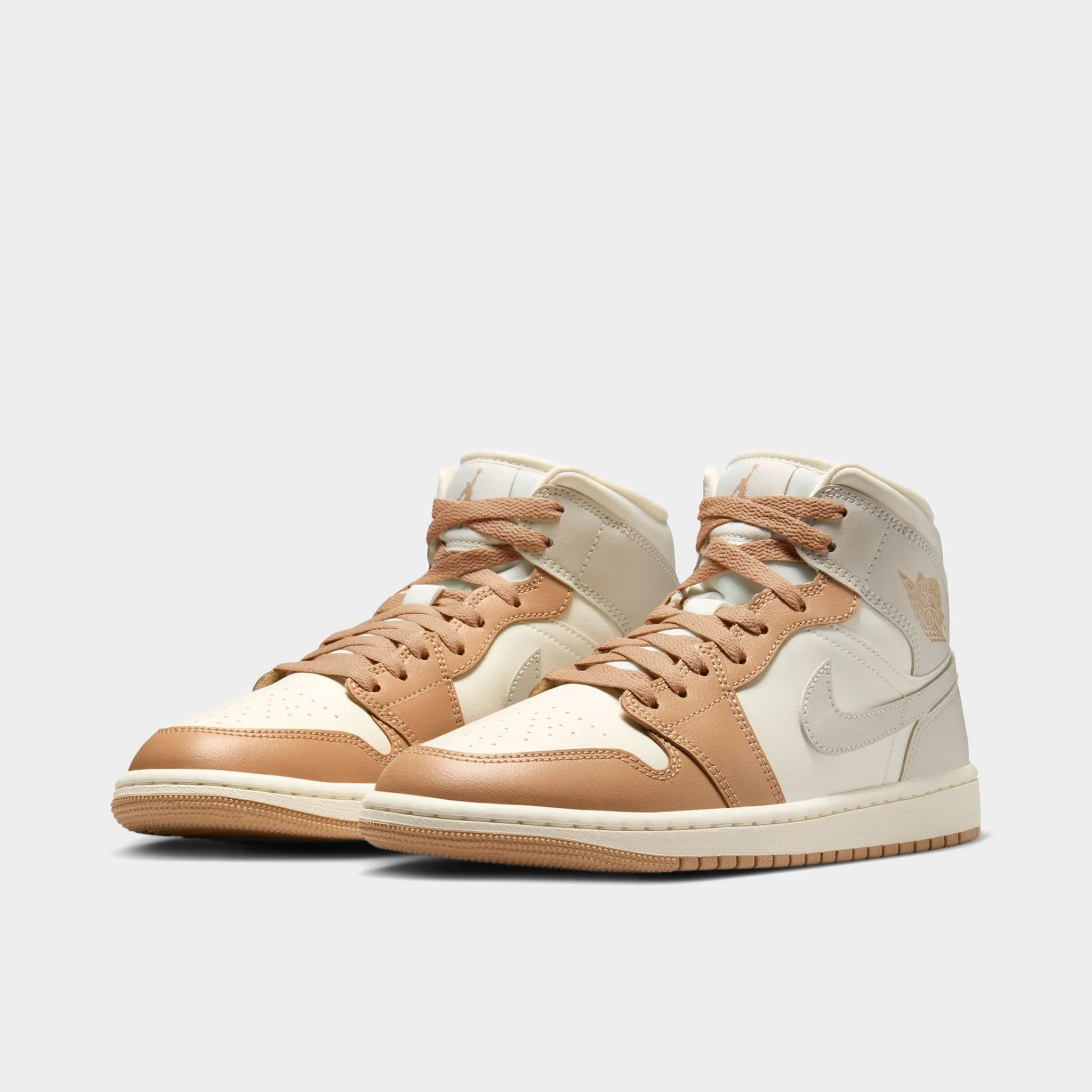 Anytime Fit Jordan Women's 1 Mid Ale Ivory / Light Orewood Brown - Hemp