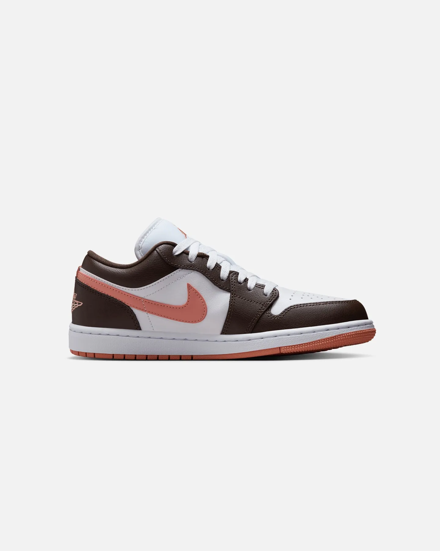 synthetic - type Leading Jordan Women's Air Jordan 1 Low "Brown & Pink" White/Brown