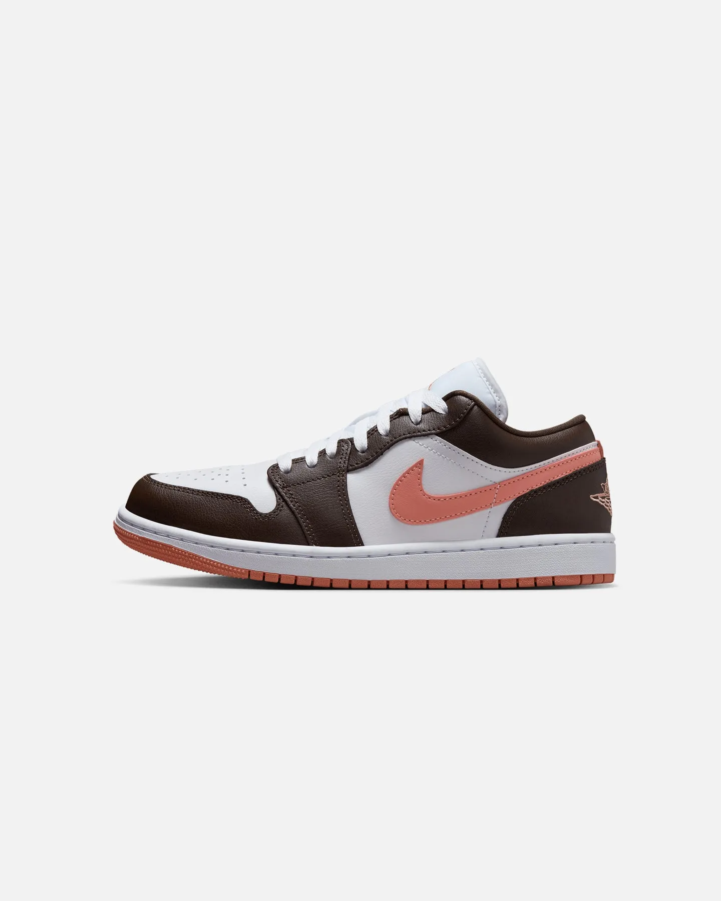 Jordan Women's Air Jordan 1 Low "Brown & Pink" White/Brown Lightweight Cushioning