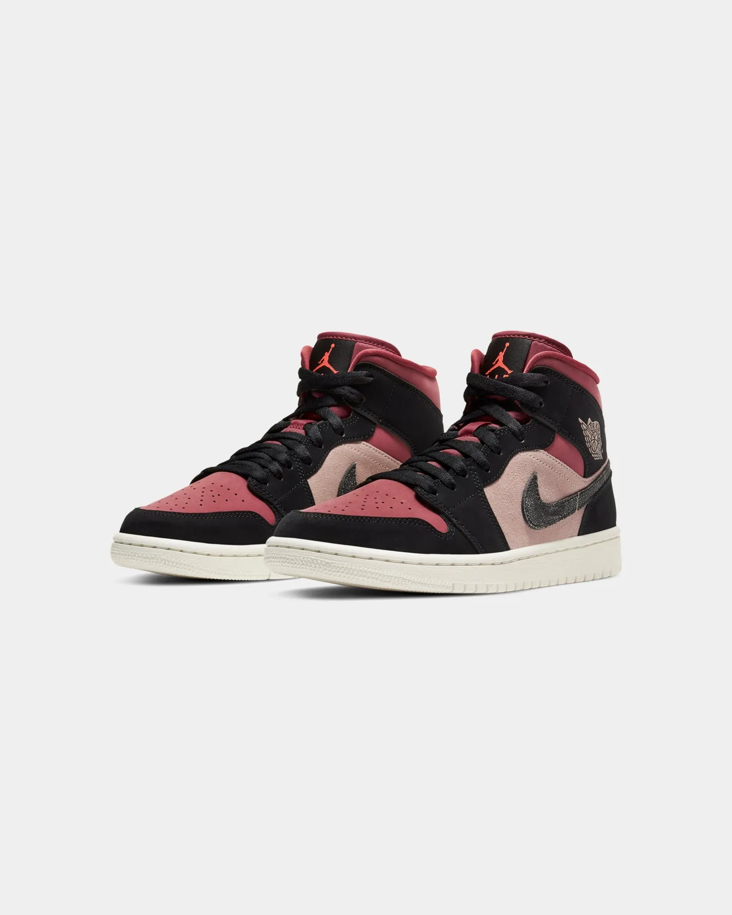 dimension Jordan Women's Air Jordan 1 Mid "Burgundy Dusty Red" Particle Beige/Black/Canyon Rust/Sail