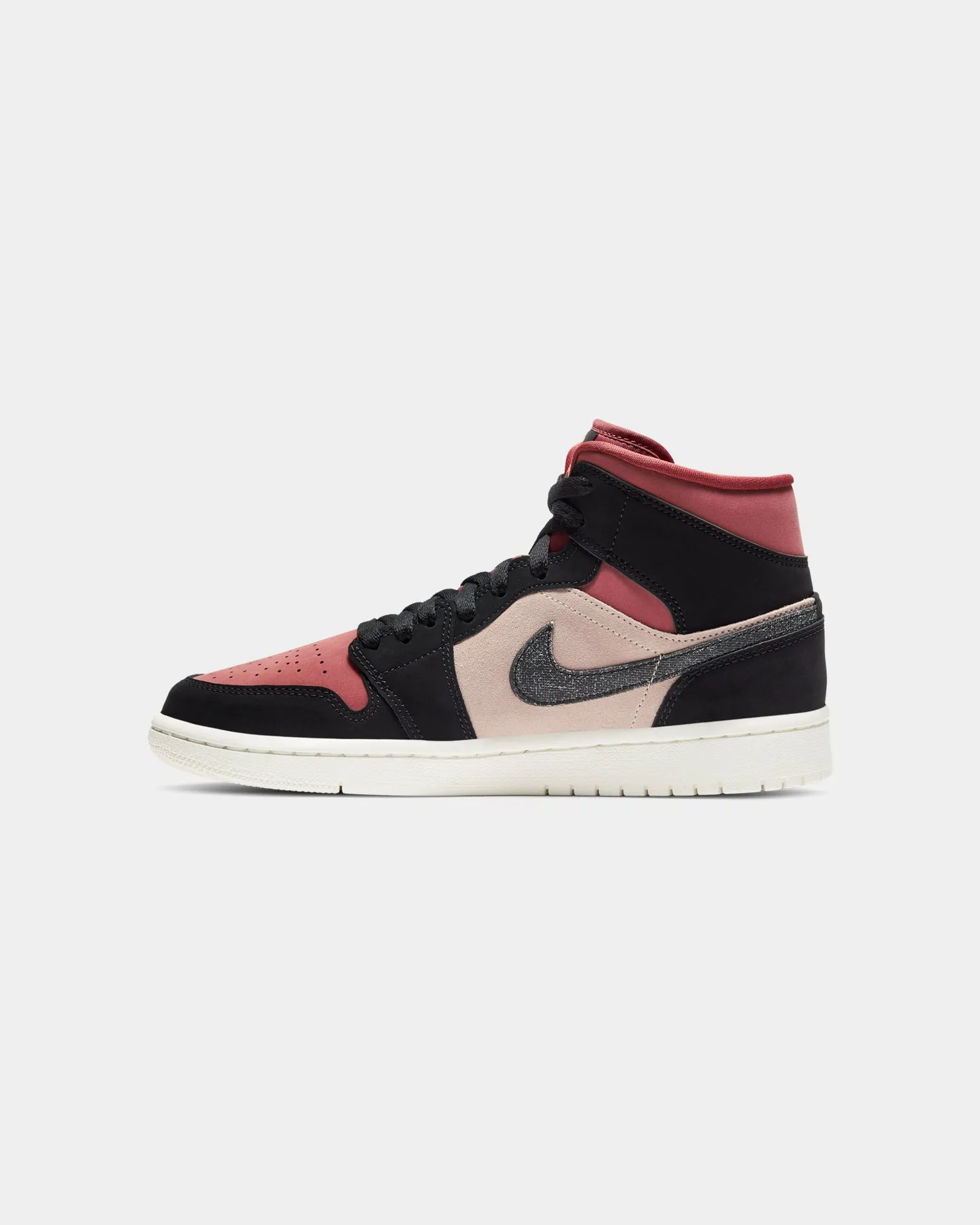 Jordan Women's Air Jordan 1 Mid "Burgundy Dusty Red" Particle Beige/Black/Canyon Rust/Sail Maximum arch