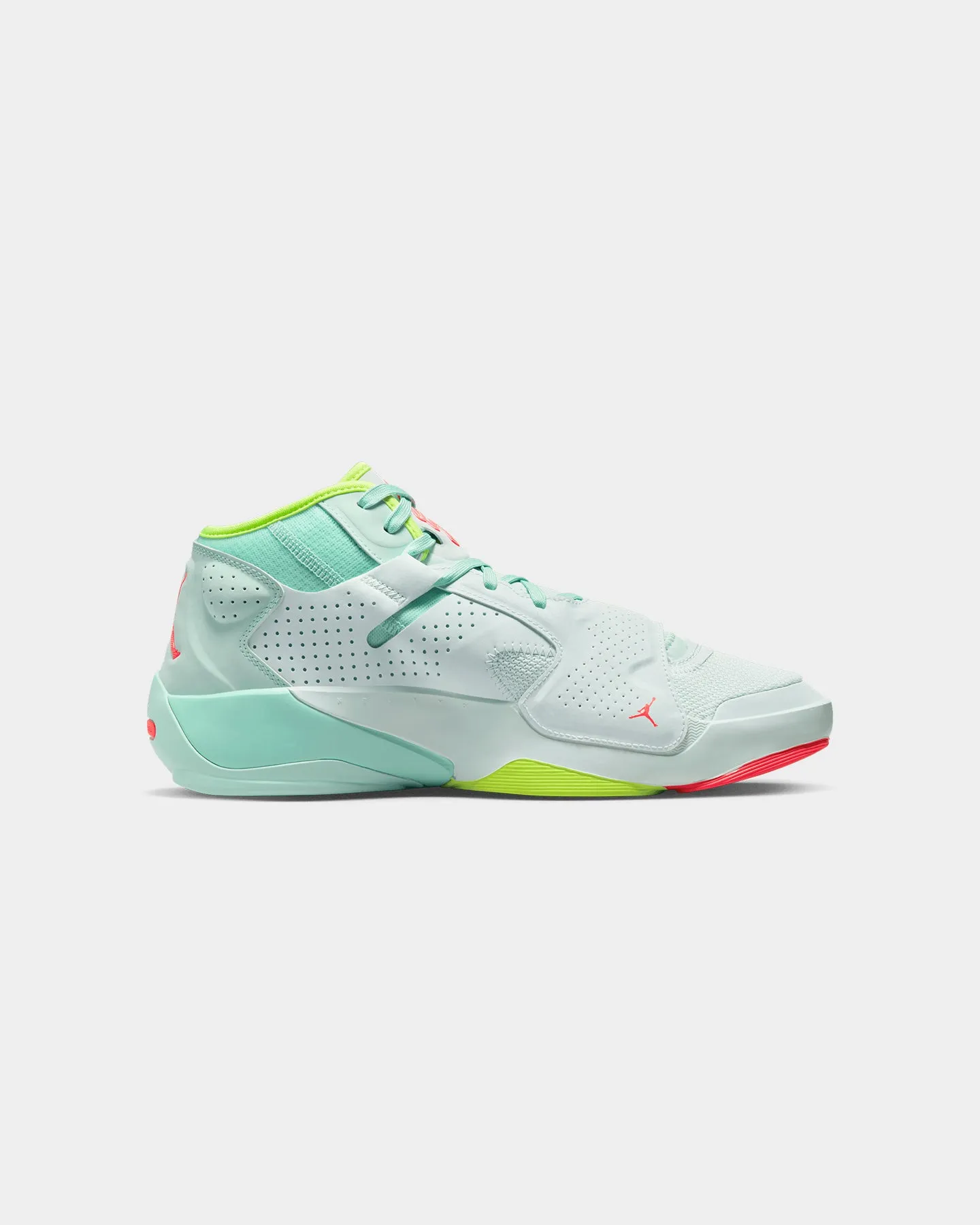 Jordan Zion 2 Barely Green/Flash Crimson-Volt Rubber Outsole Dry Fast