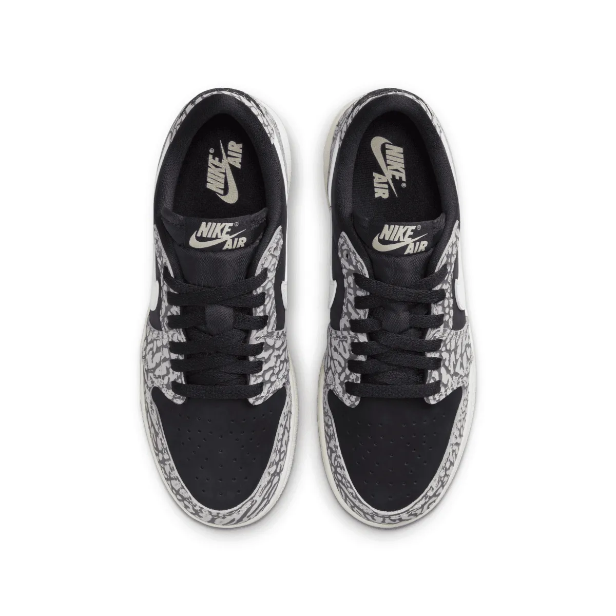 Kid's Air Jordan 1 Retro Low OG 'Black Elephant' Foot Performance