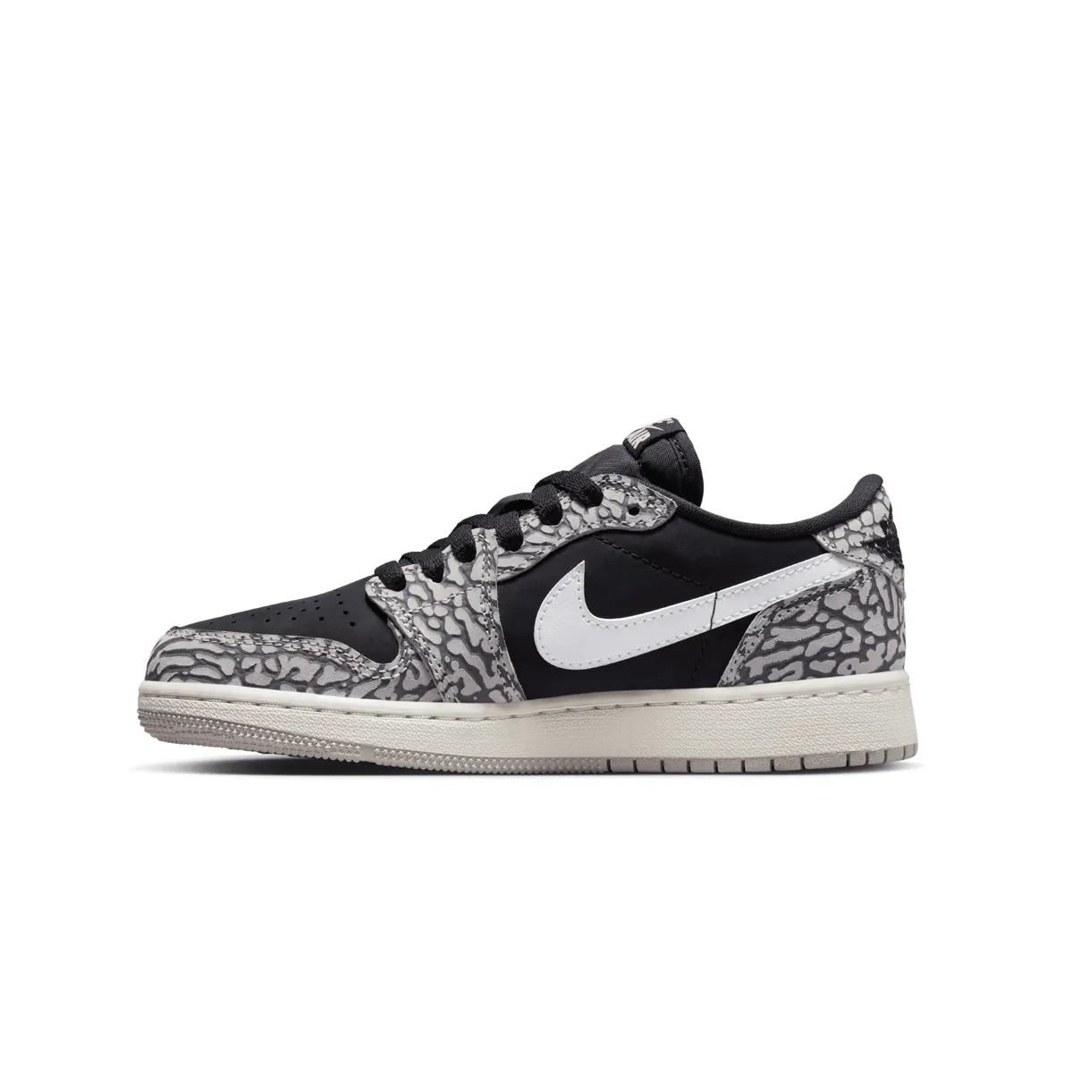 yoga enthusiasts' comfort Kid's Air Jordan 1 Retro Low OG 'Black Elephant'