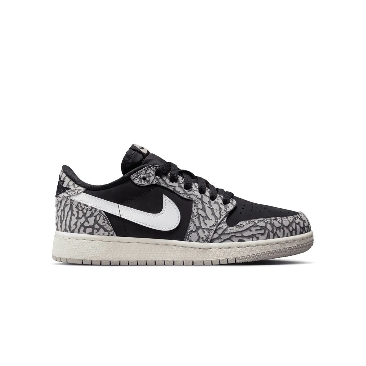 Kid's Air Jordan 1 Retro Low OG 'Black Elephant' sunny - weather