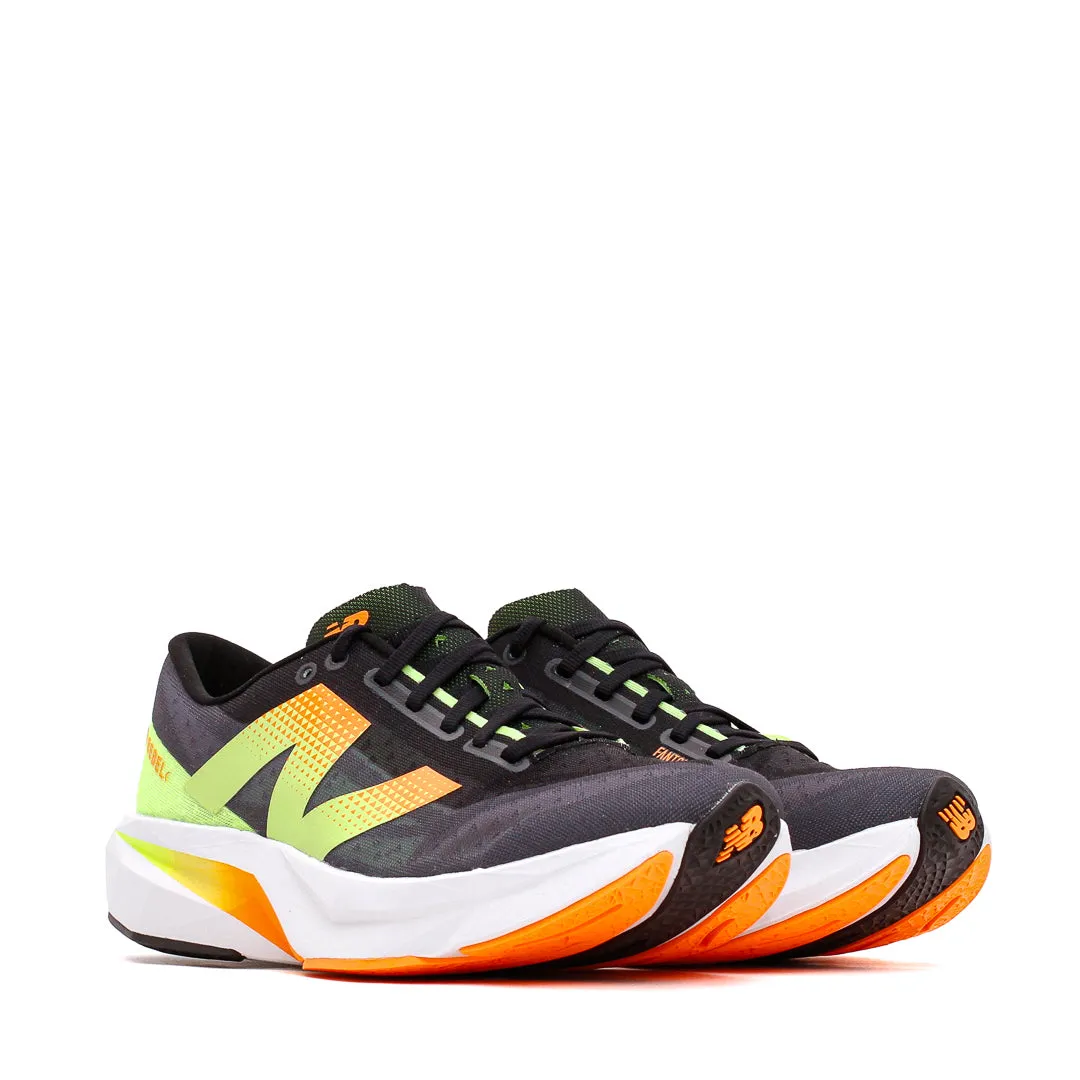 New Balance Women FuelCell Rebel v4 Black WFCXCG4 running in a neighborhood