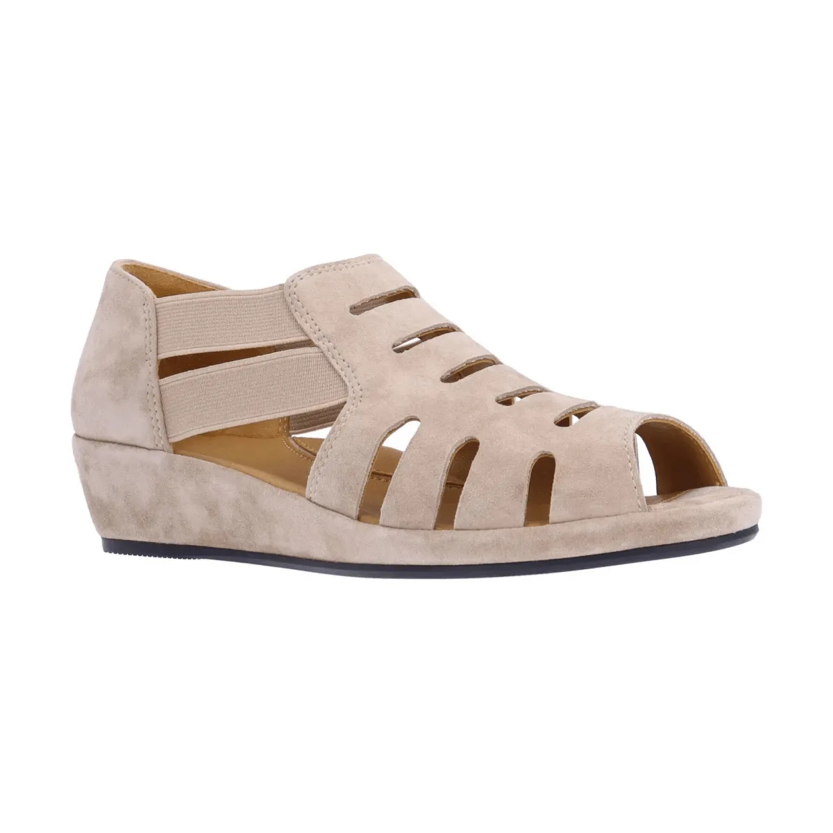L'Amour Des Pieds Women's Bayla Taupe Kidsuede Soft Lining Top Edge